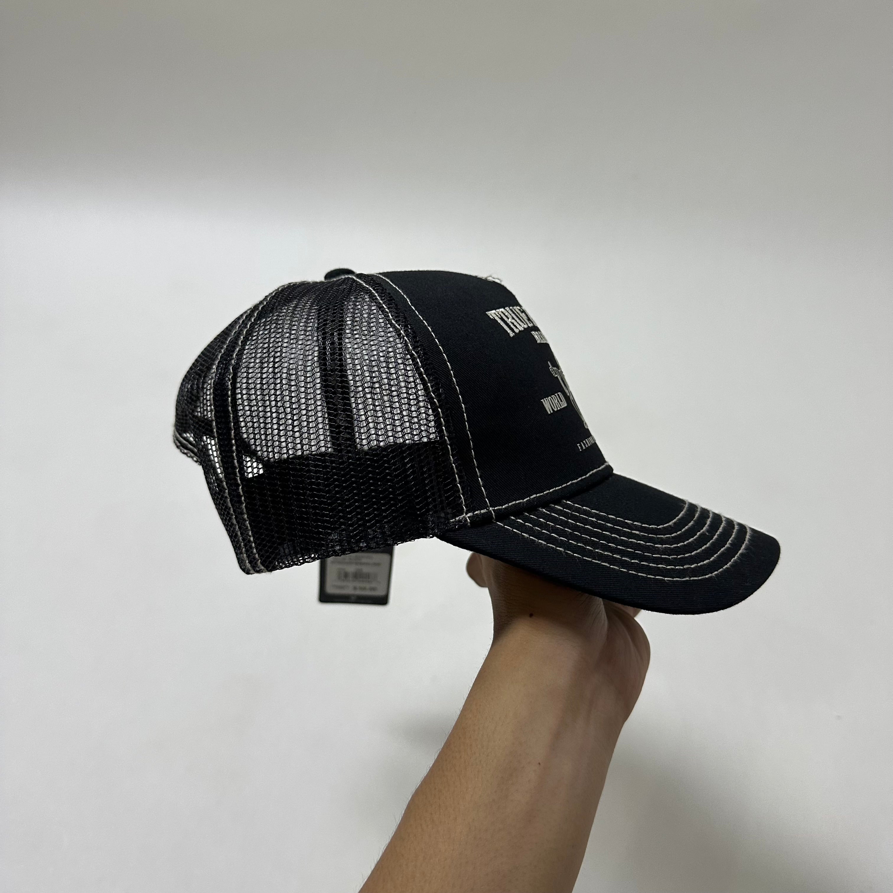 Brand New True Religion Men’s Buddha Logo Trucker hat Black One Size