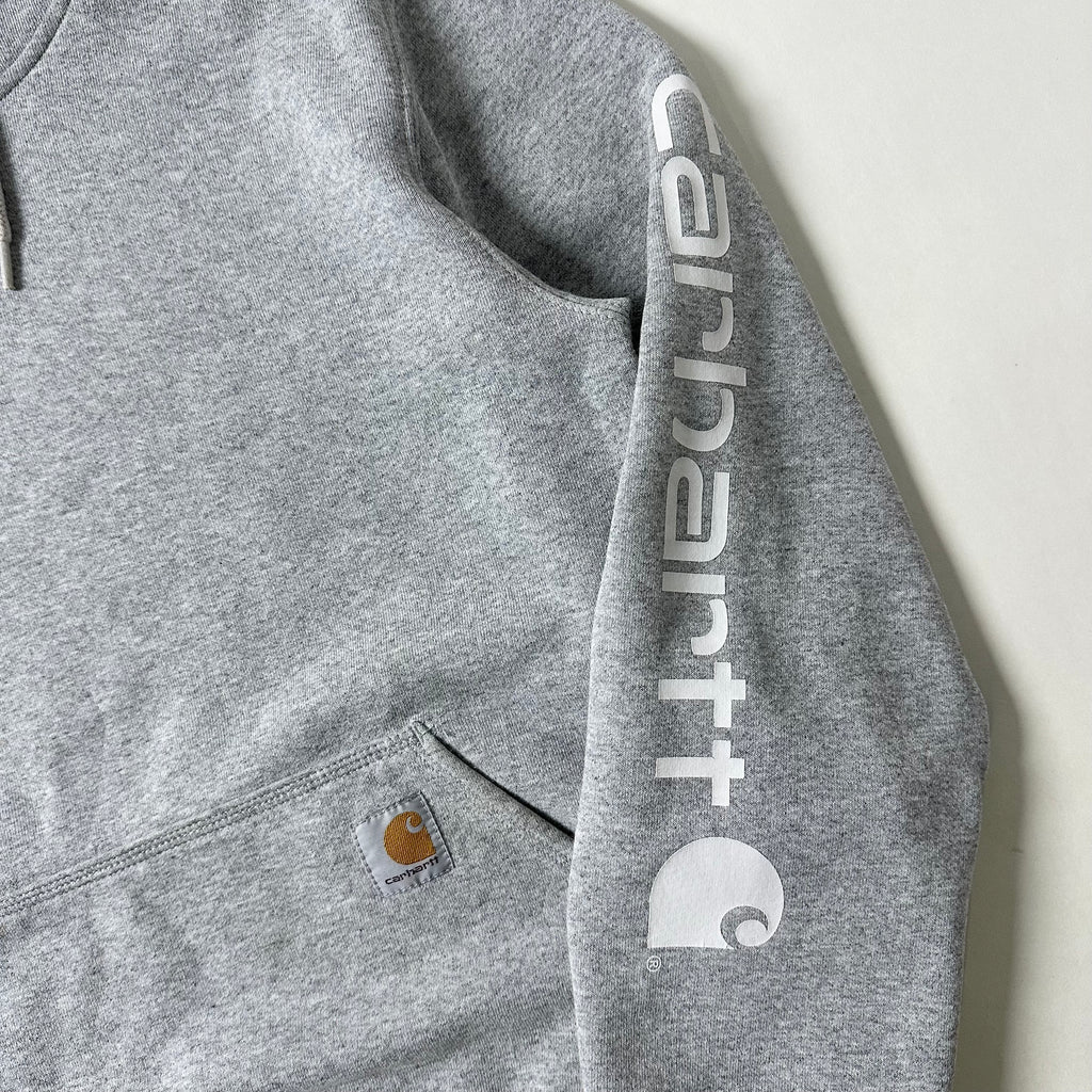 Carhartt Script Hoodie Jacket in Heather Gray (Size Small)