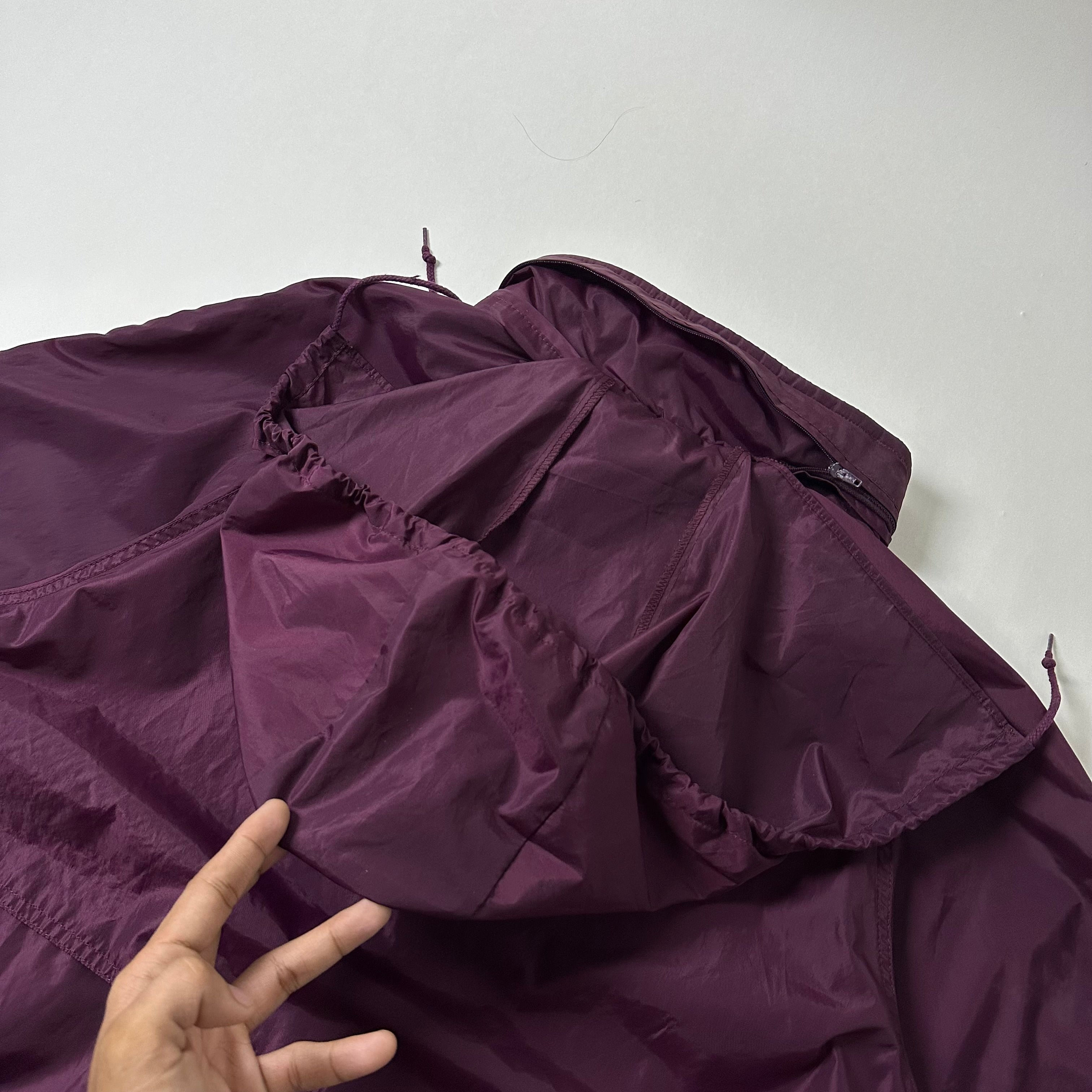 Stussy Windbreaker Jacket with Packable Hood in Burgundy (Size XL)