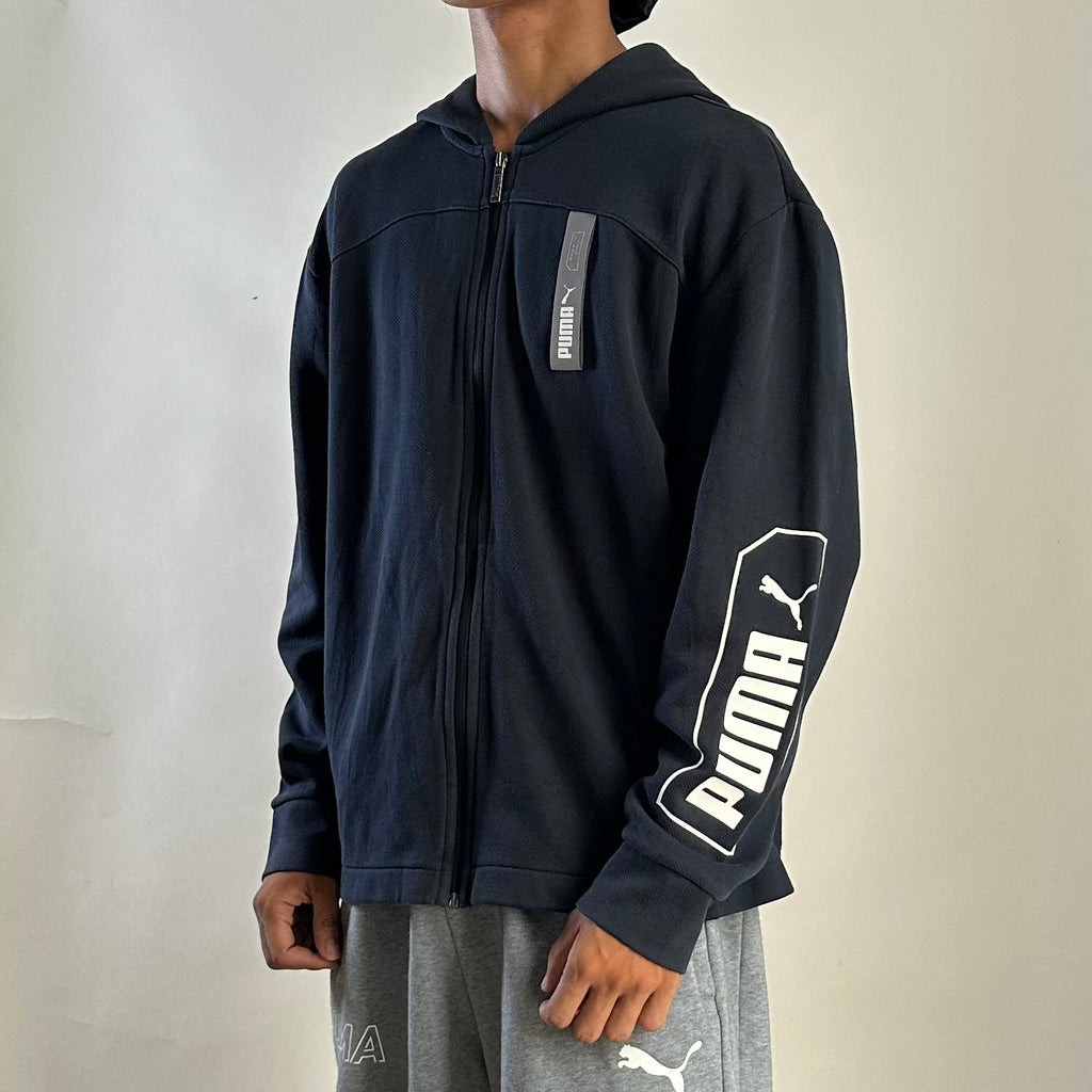 Puma Zip-up Hoodie Jacket in Black (Size Medium)