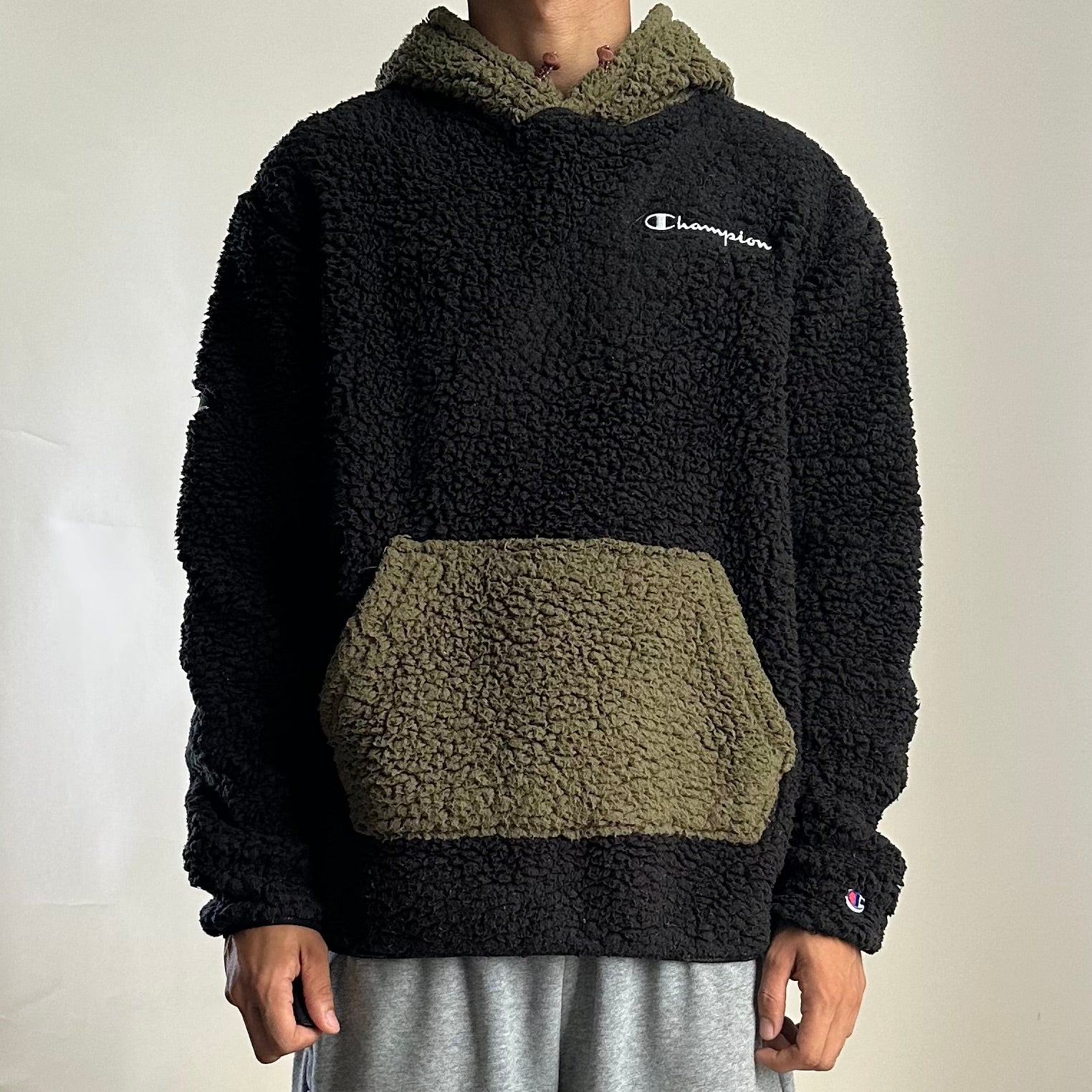 Champion Fleece Hoodie Jacket in Two-toned (Size Medium)