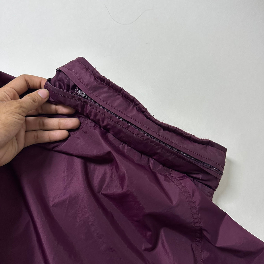 Stussy Windbreaker Jacket with Packable Hood in Burgundy (Size XL)