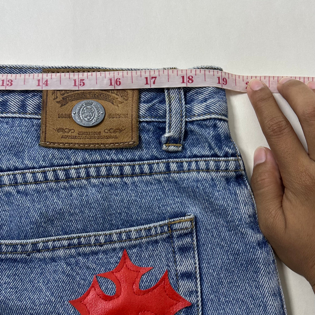 Tommy Hilfiger Denim Jorts with Customize Cross Patches (Size 38) - SOLD