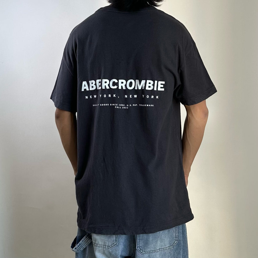 Abercrombie & Fitch Center and Back Logo Print Soft T-shirt in Gray Size Medium