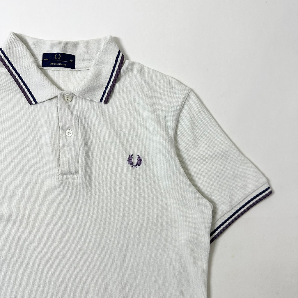 Fred Perry Twin-tipped Polo T-shirt in Chalk White (Size Medium)