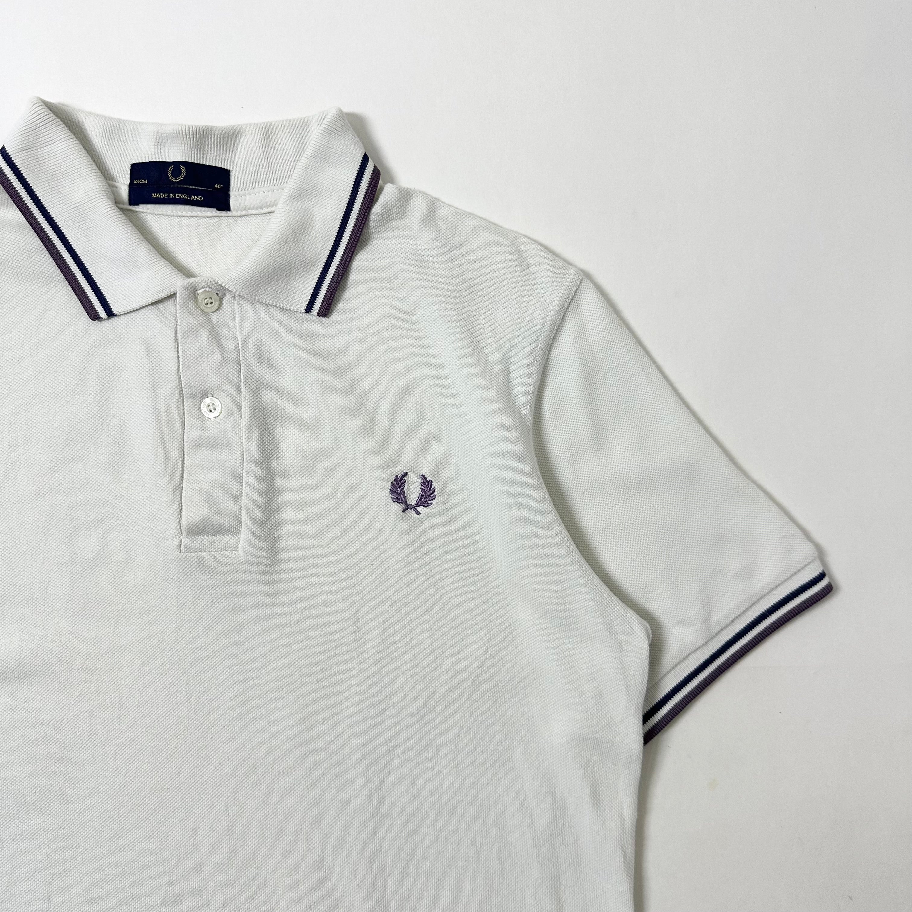 Fred Perry Twin-tipped Polo T-shirt in Chalk White (Size Medium)