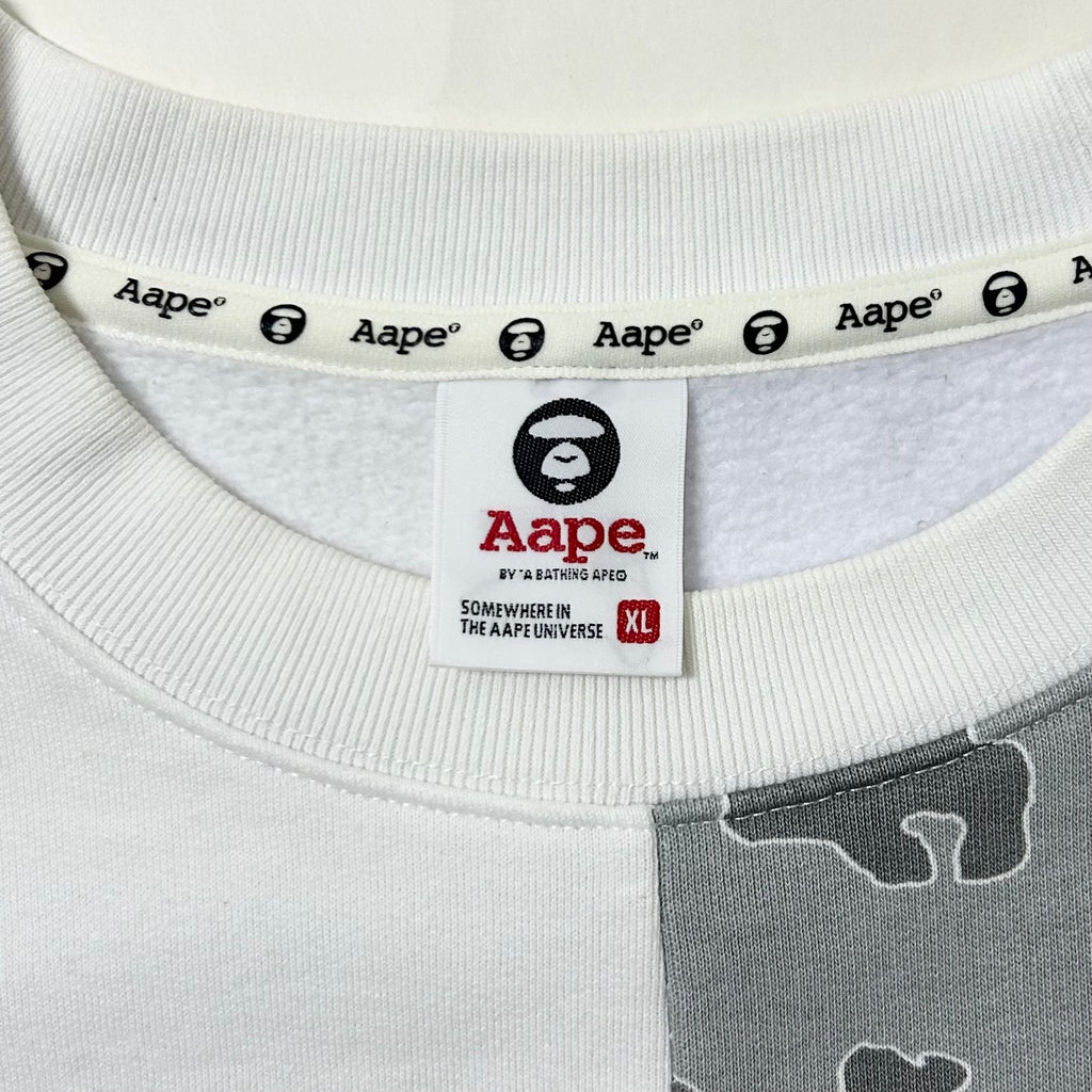 AAPE by A Bathing Ape Sweatshirt in a White and Gray Camouflage color way (Size XL)
