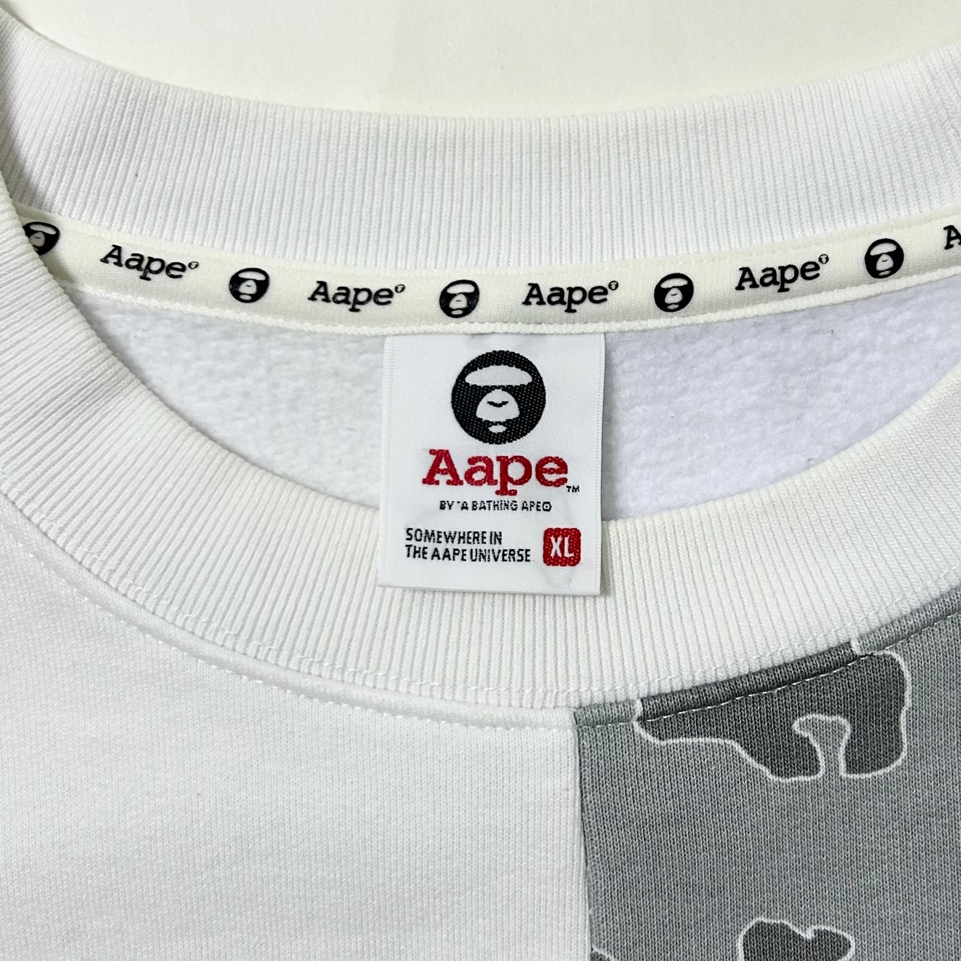 AAPE by A Bathing Ape Sweatshirt in a White and Gray Camouflage color way (Size XL)