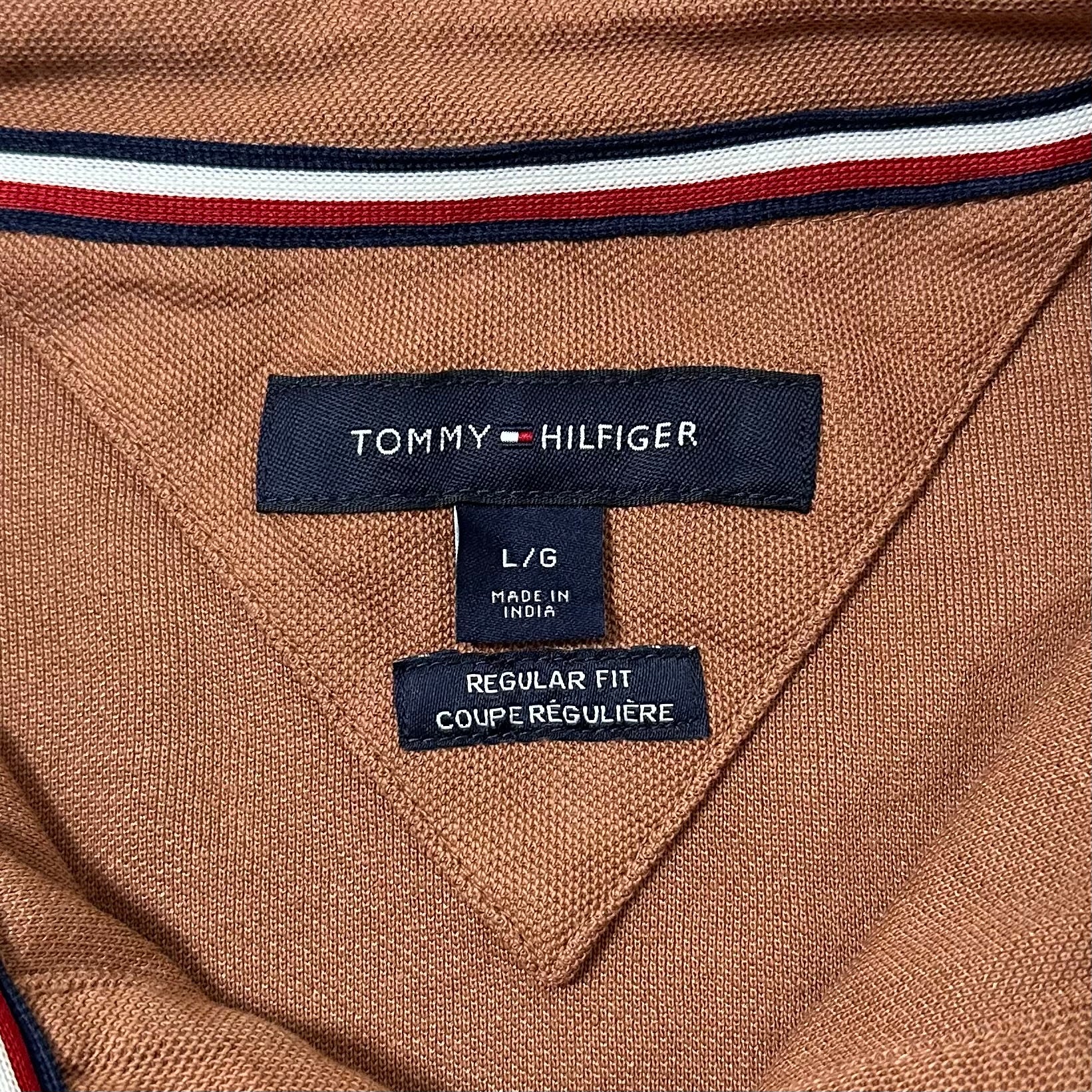 Tommy Hilfiger Regular Fit Polo Shirt Dark Russet Size Large