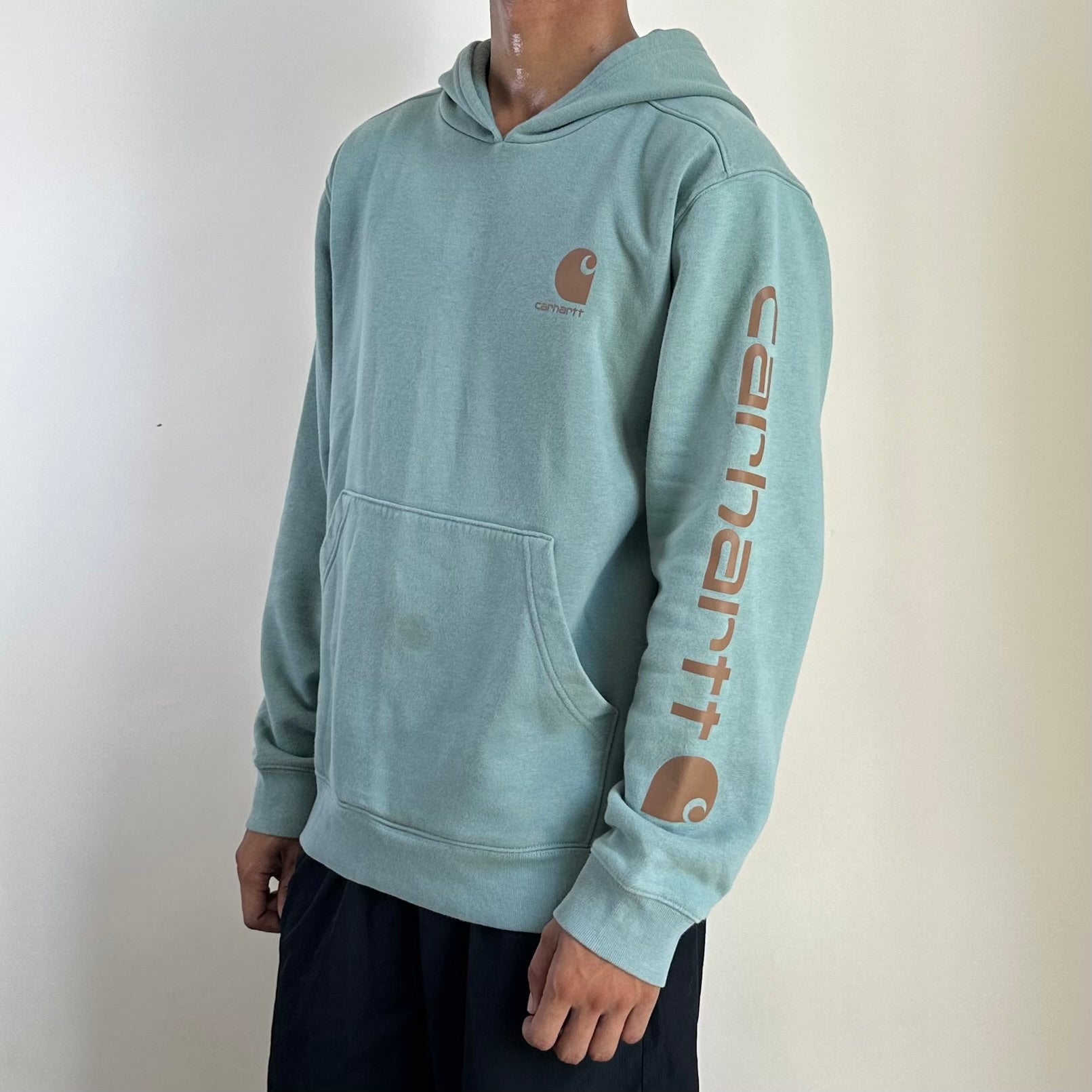 Carhartt Script Hoodie Jacket in Pale Green (Best fit Medium)