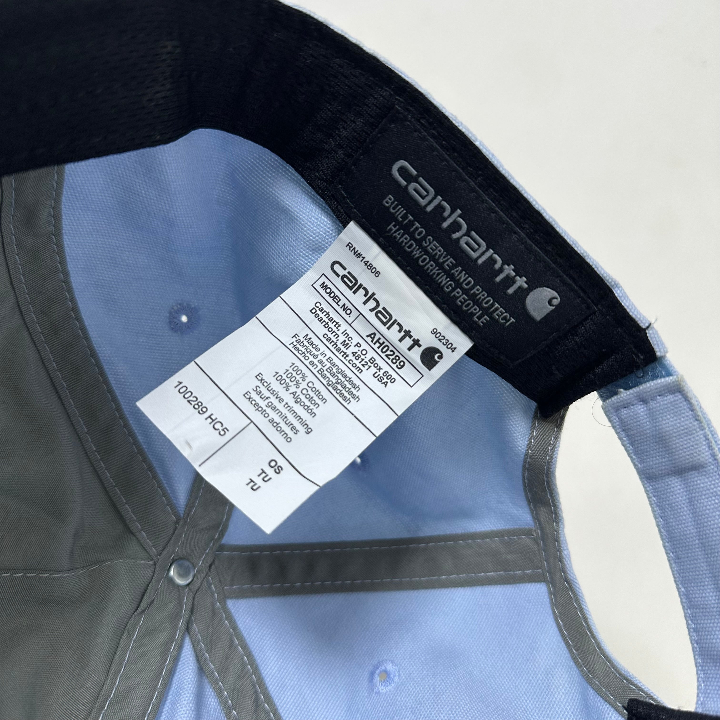 Carhartt Odessa Fog Blue Canvas Cap One Size Fits All