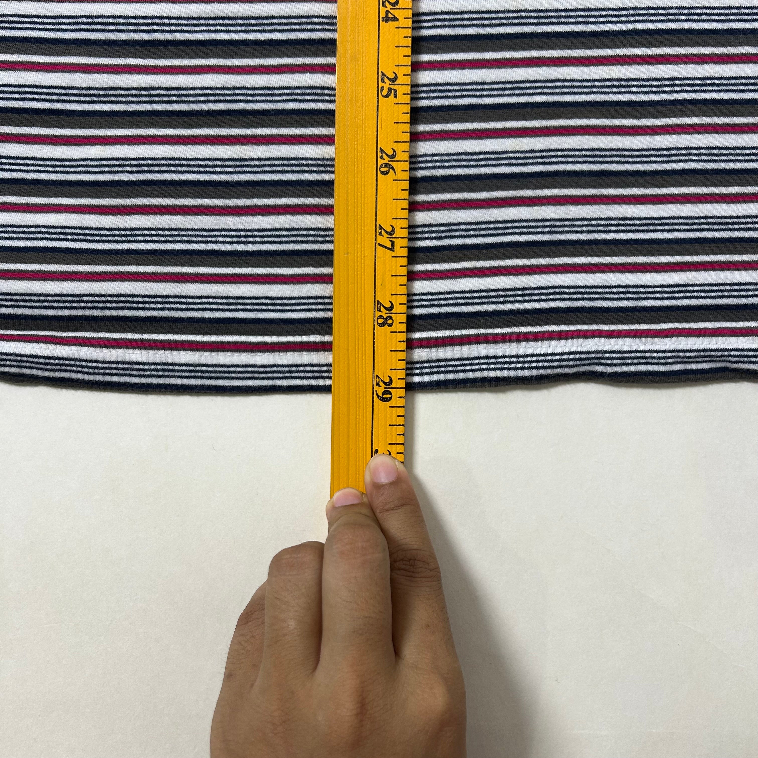 Stussy Embroidered Logo T-shirt in Stripe (Size Large)