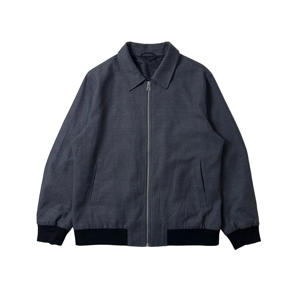 Septwolves Harrington Jacket in Plain Pattern Charcoal Gray (Size Large)