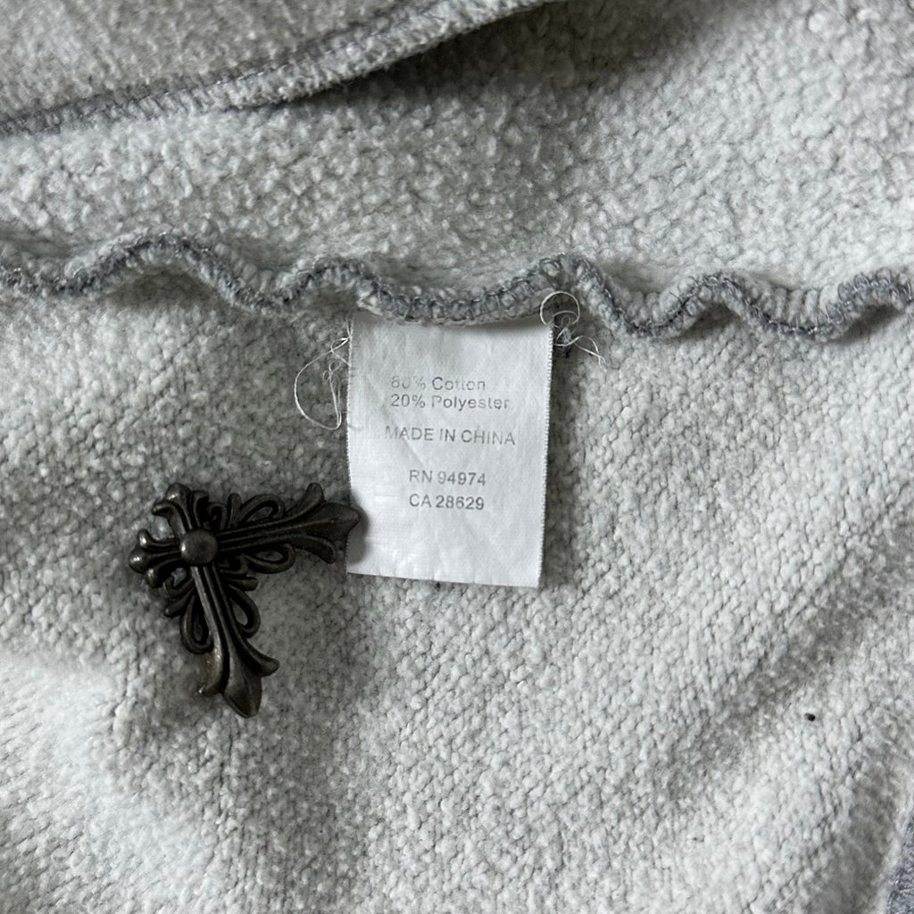 Stussy Cardigan Sweater Felt Patch Crown-topped “S” Logo in Gray (Size Medium)