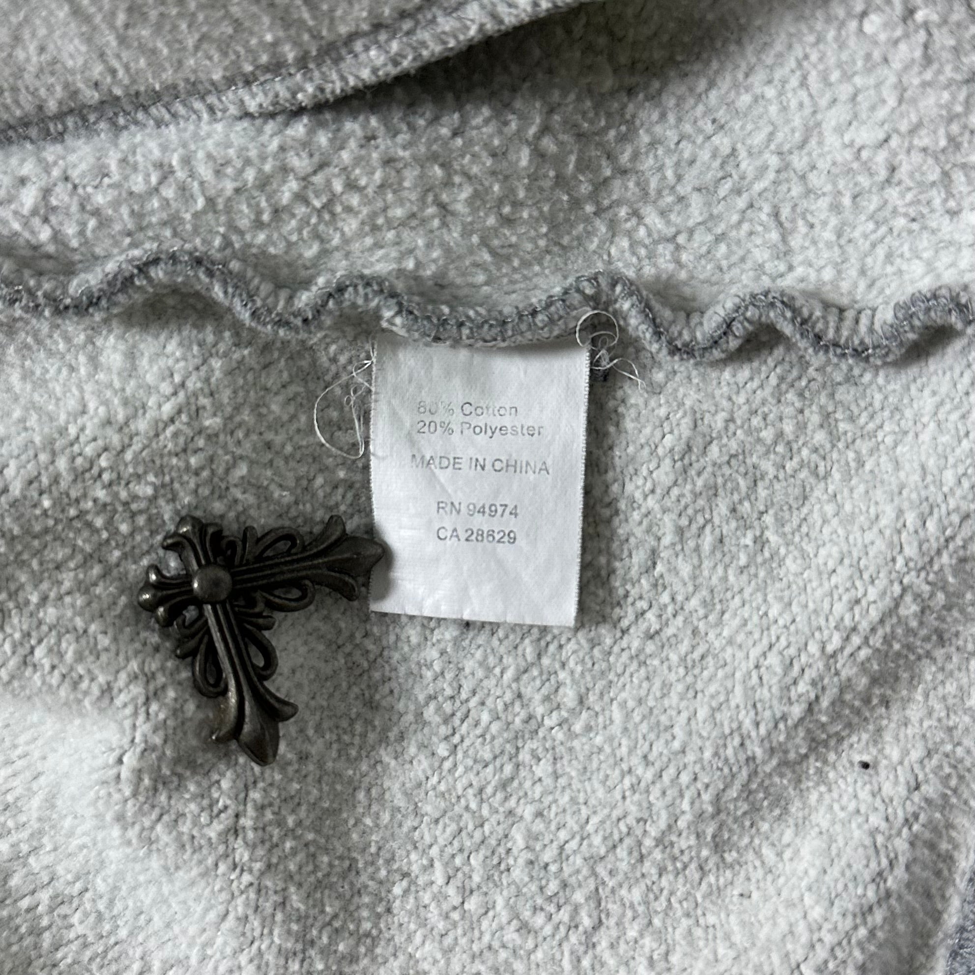 Stussy Cardigan Sweater Felt Patch Crown-topped “S” Logo in Gray (Size Medium)