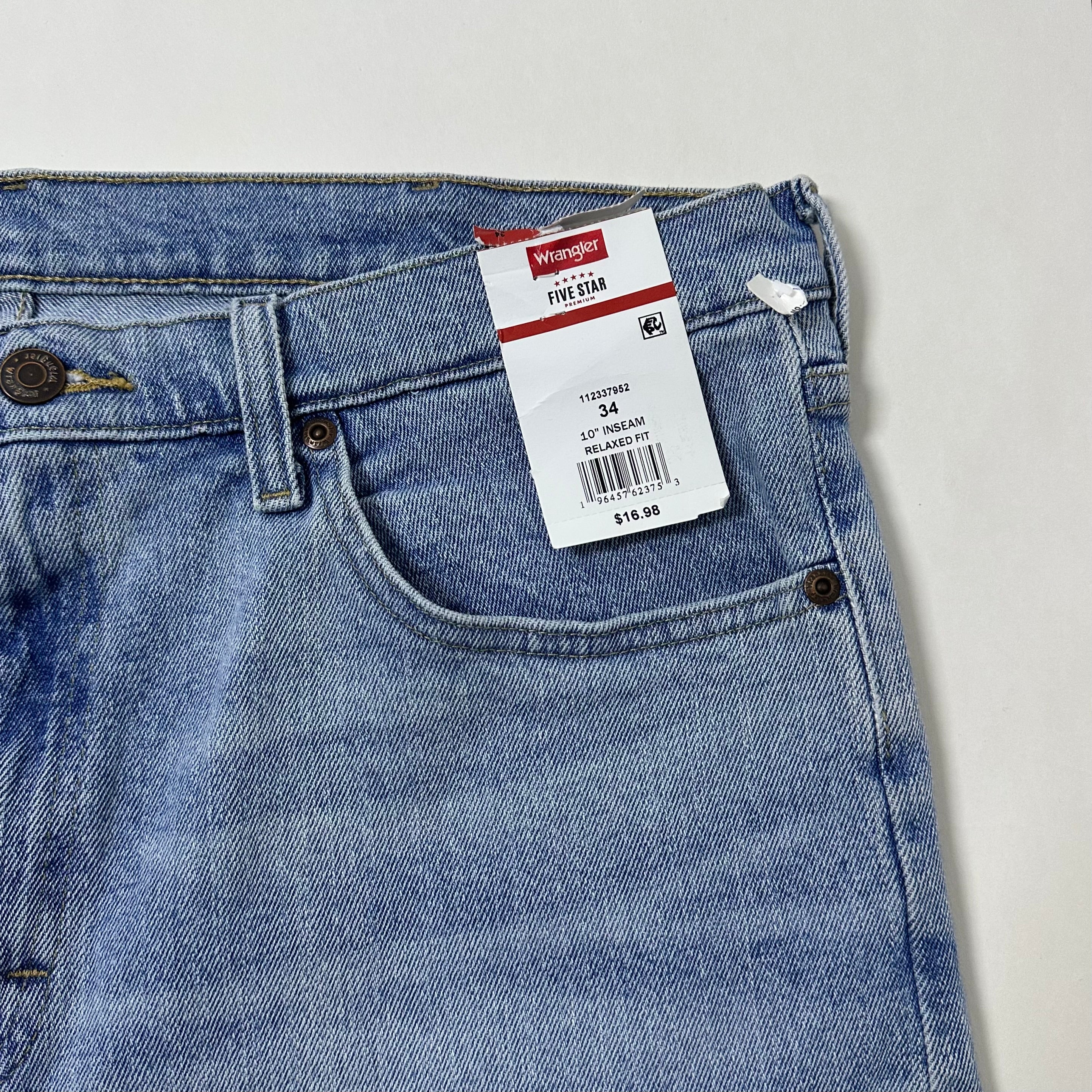 BRAND NEW Wrangler Relaxed Fit Blue Light Wash Jorts (Size 34) - SOLD
