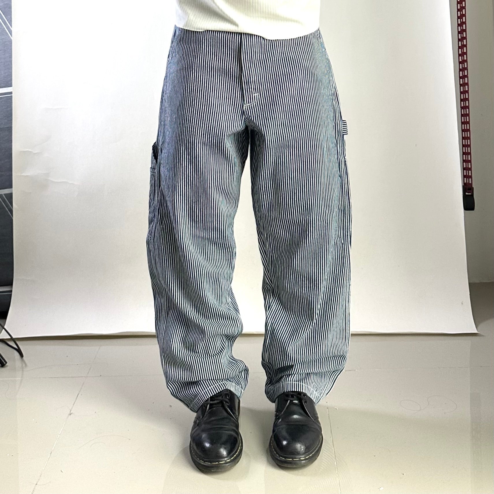 Vintage 80’s Stan Ray Carpenter Pants Made in USA in Hickory Stripe (Size 34) — SOLD