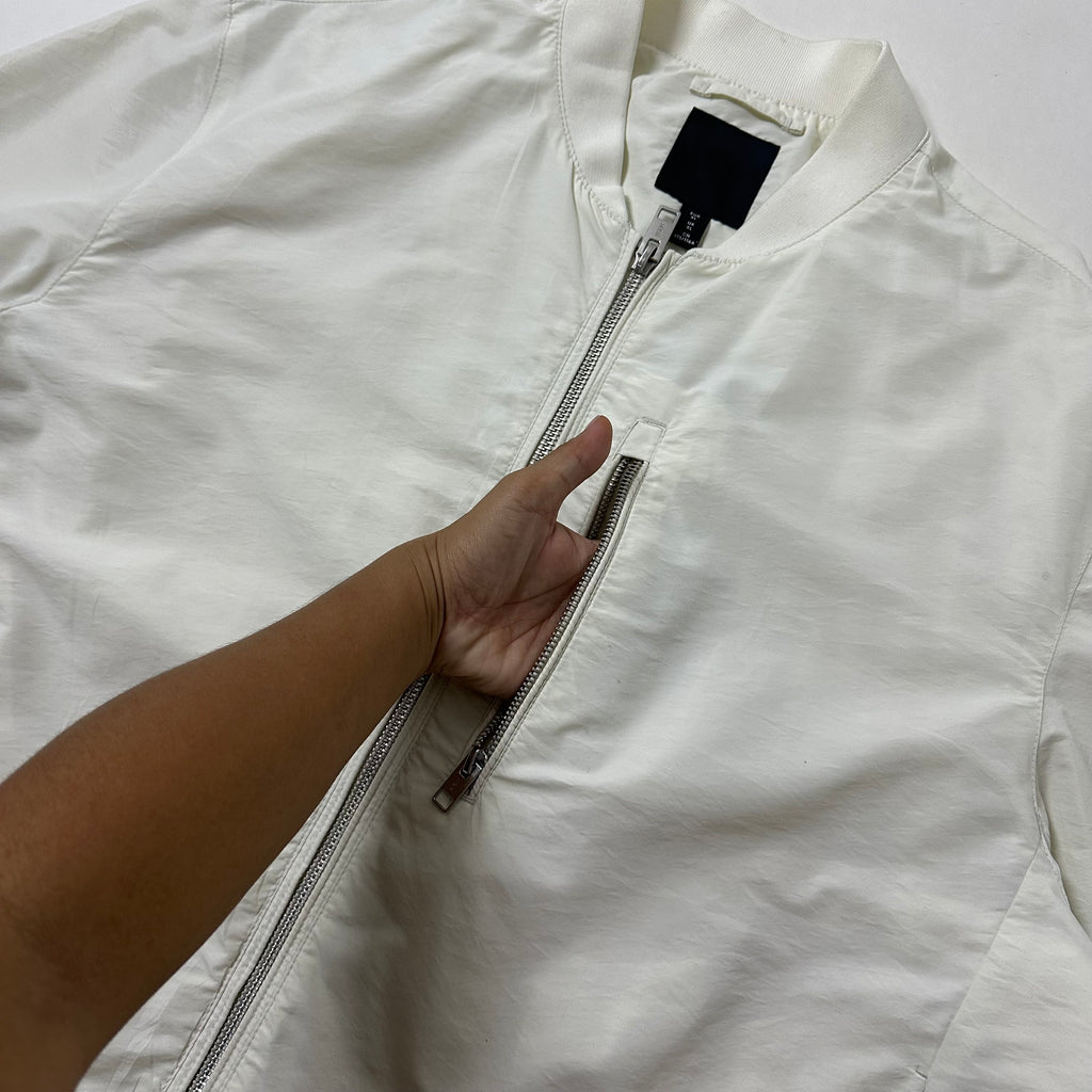 H&M Bomber Jacket in White Size XL