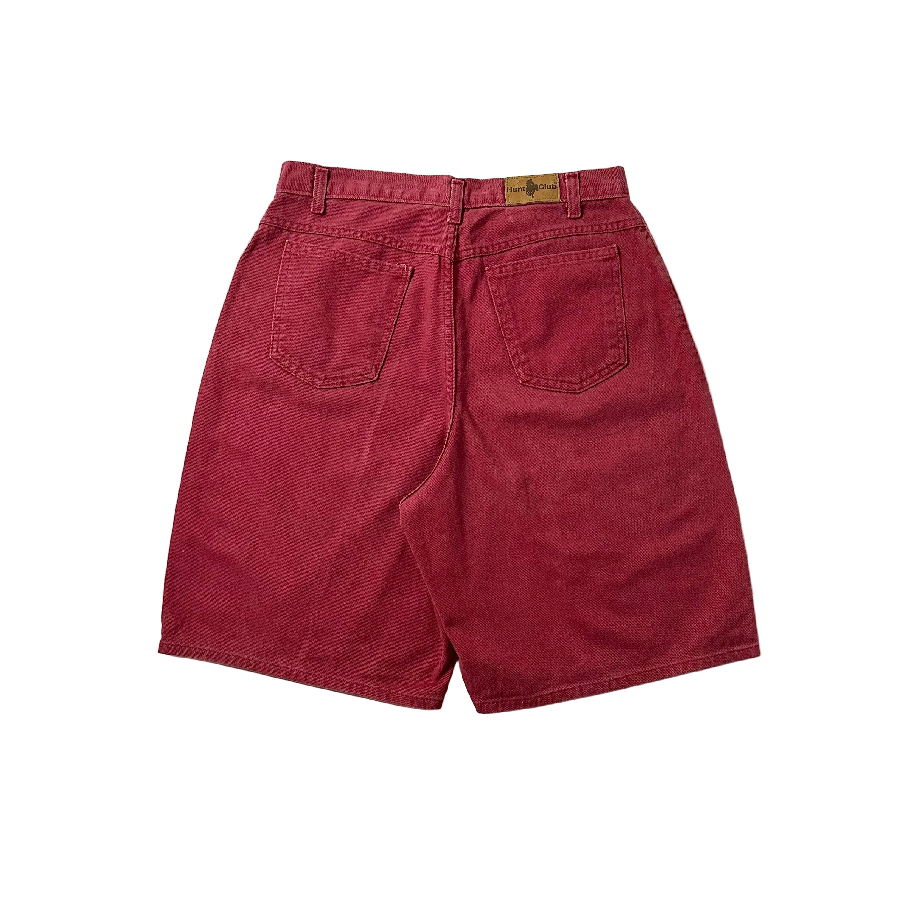 Vintage 90’s Hunt Club Denim Jorts in Red Made in USA (Size 30-31)
