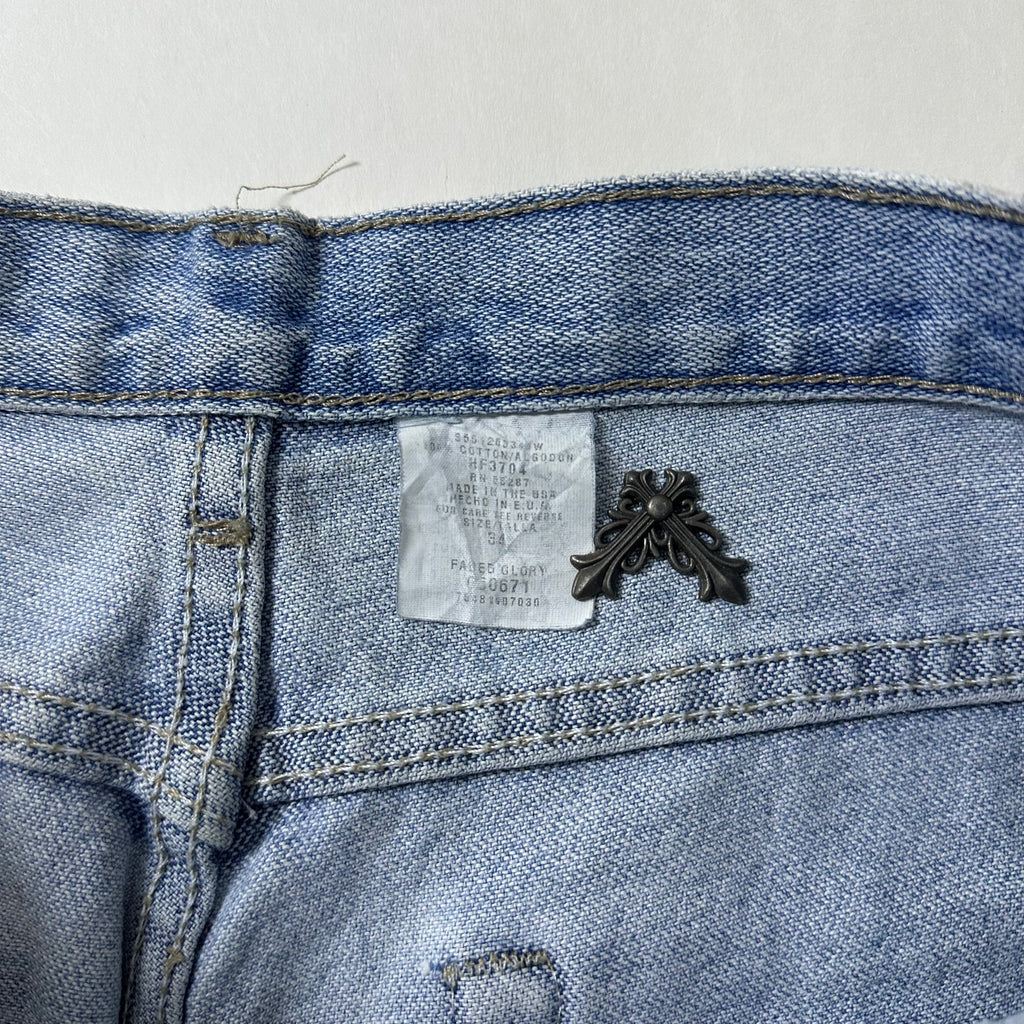 Faded Glory Denim Jorts in Light Wash Blue (Size 34)