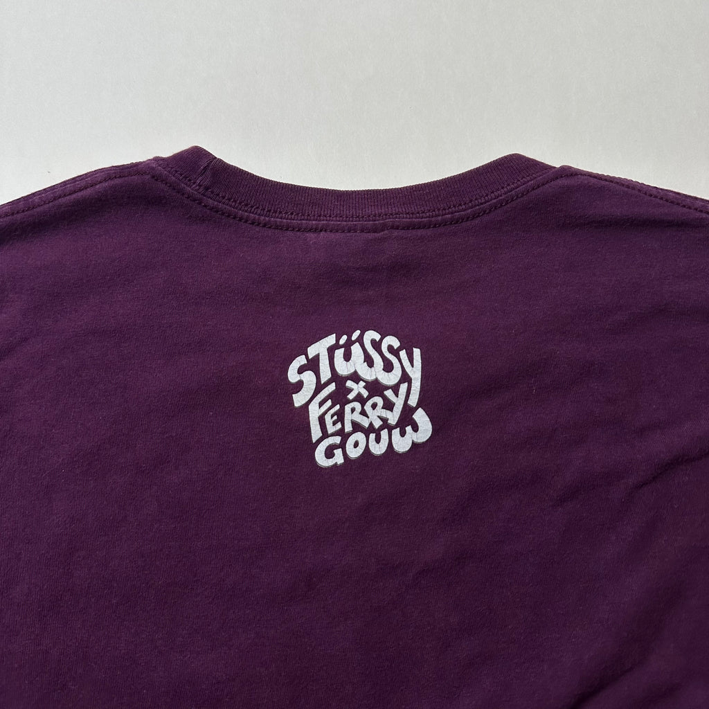 Stussy x Ferry Gouw Skate Tough Skeleton T-Shirt in Purple (Size 2XL)