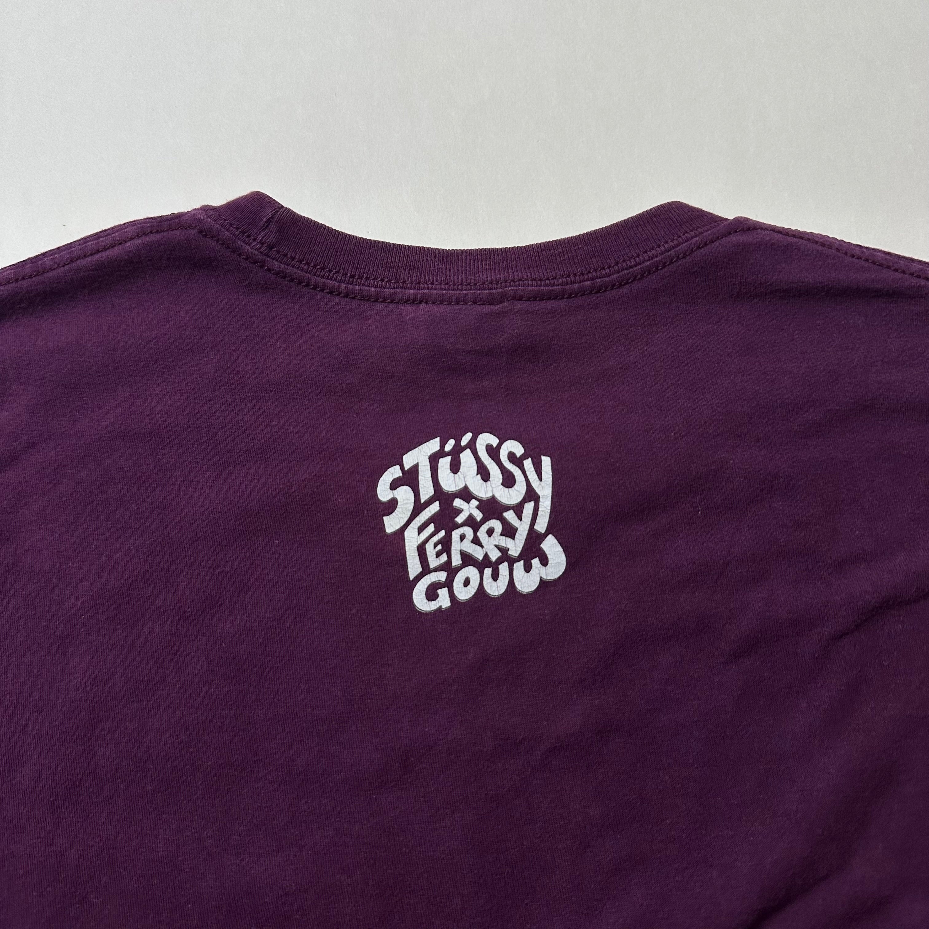Stussy x Ferry Gouw Skate Tough Skeleton T-Shirt in Purple (Size 2XL)