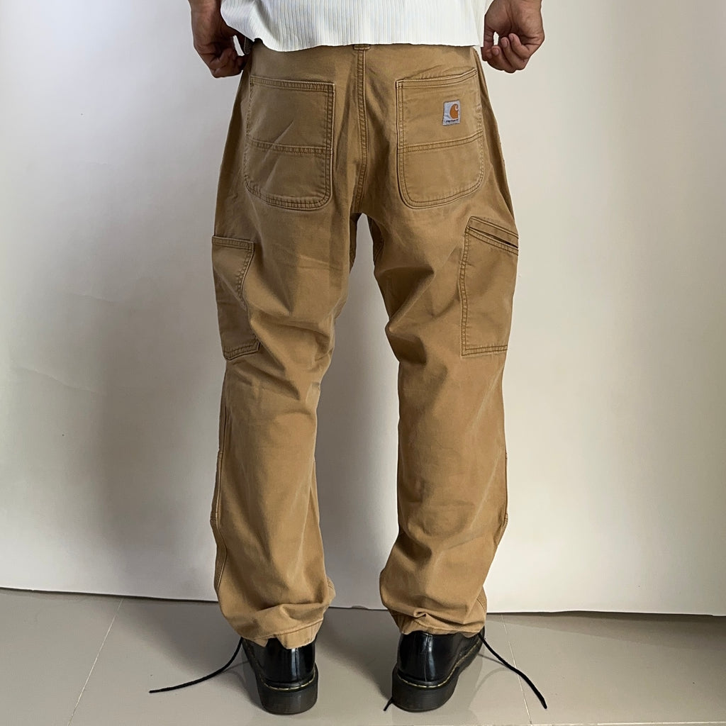 Carhartt Double-Knee Relaxed Fit Pants Brown Size 35