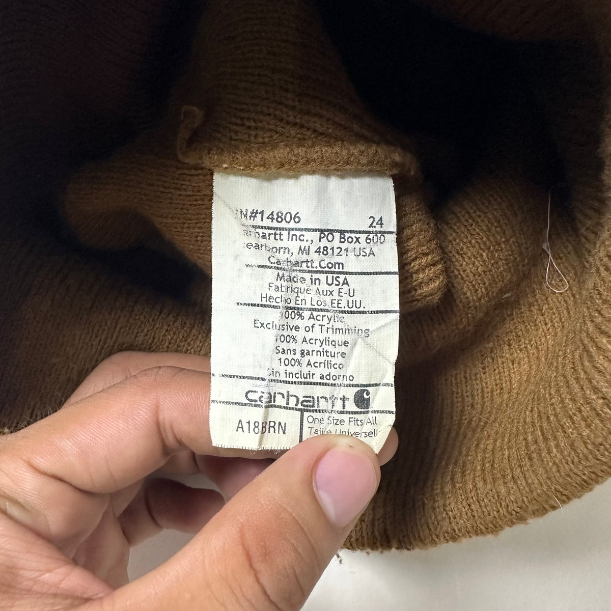 Carhartt Acrylic Knit Beanie in Brown (One Size)