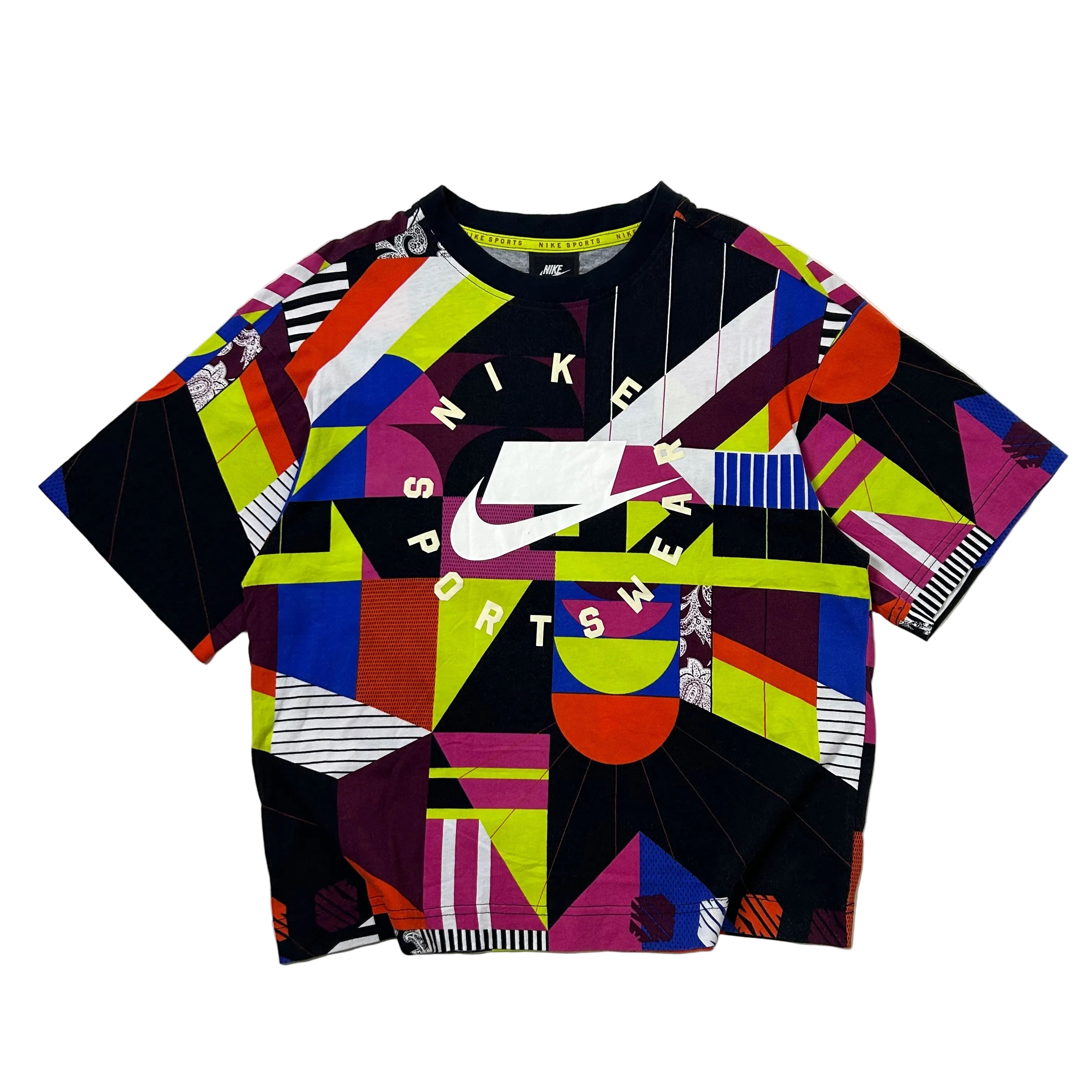 Nike Sportswear Loose Fit  Multi-colored Geometric Pattern T-shirt (Size Small) - SOLD