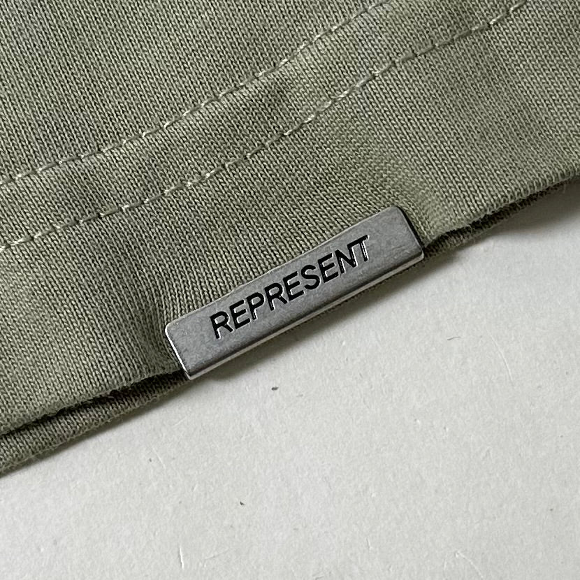 REPRESENT Thoroughbred T-Shirt in Olive Green Size Small (Fits Medium)