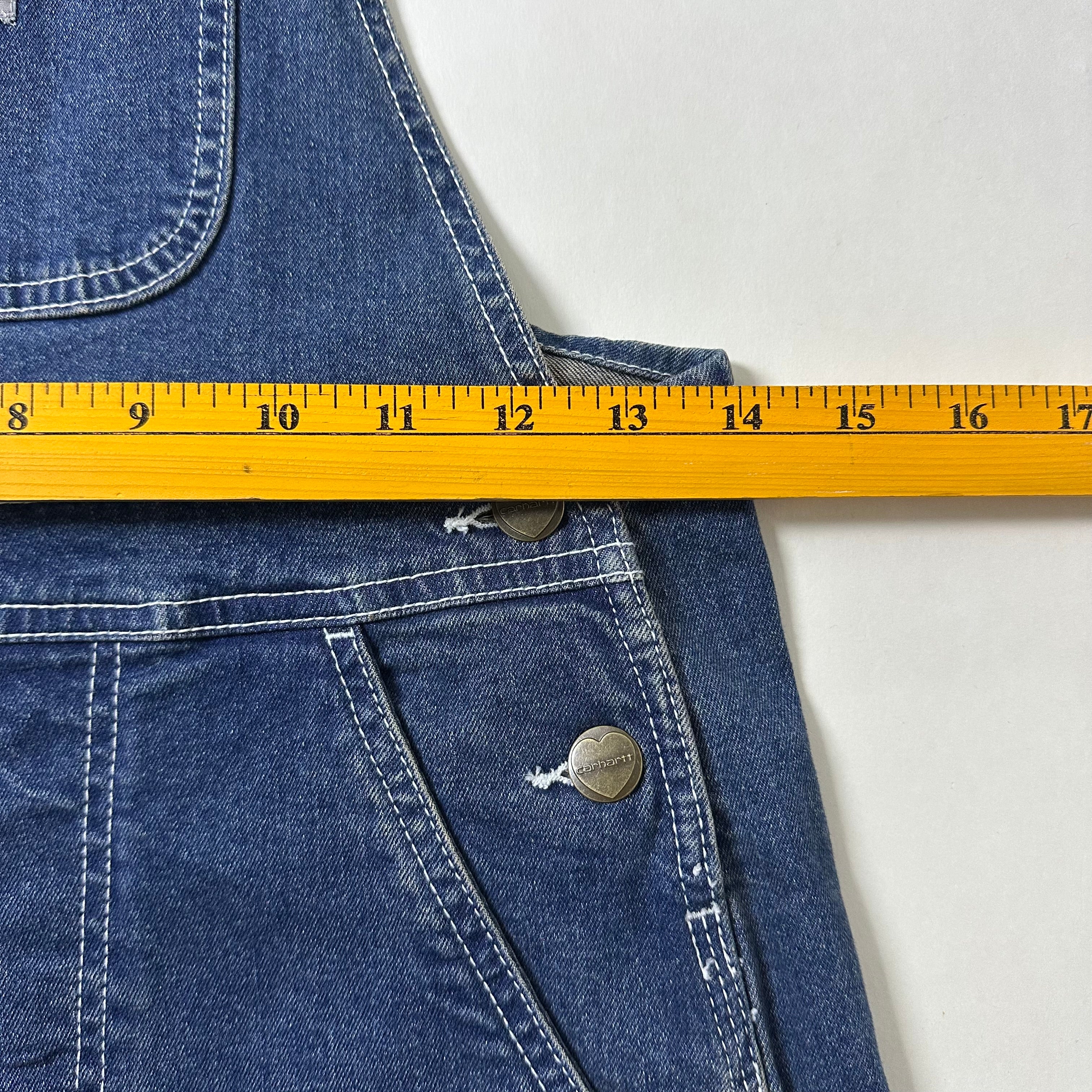 Carhartt Kids Denim Short Bib Overalls (Size 12) New with tags