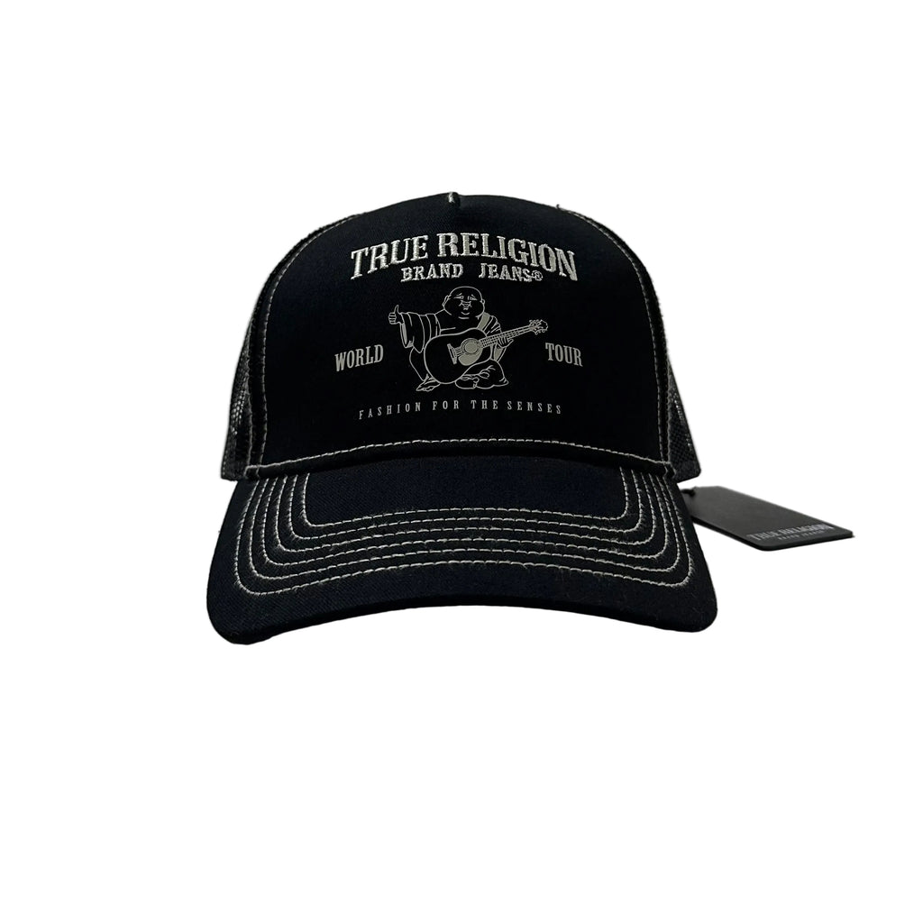 Brand New True Religion Men’s Buddha Logo Trucker hat Black One Size