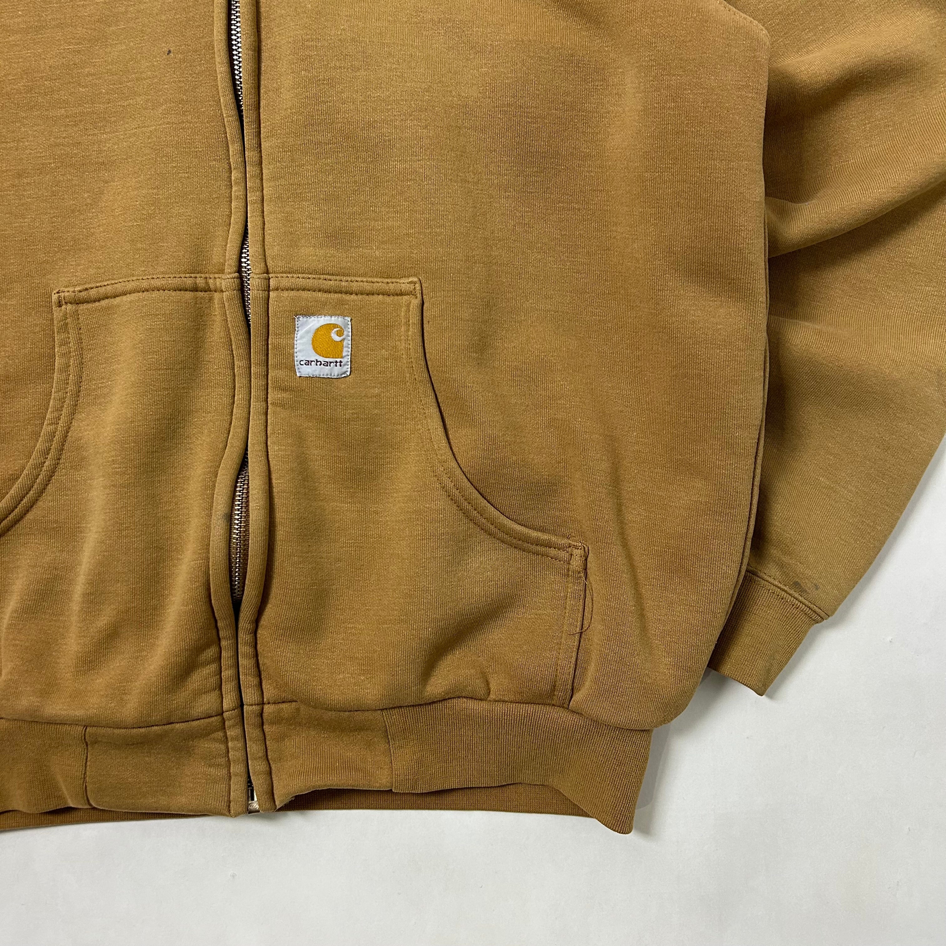 Carhartt Full Zip Hoodie Jacket Brown Size Large