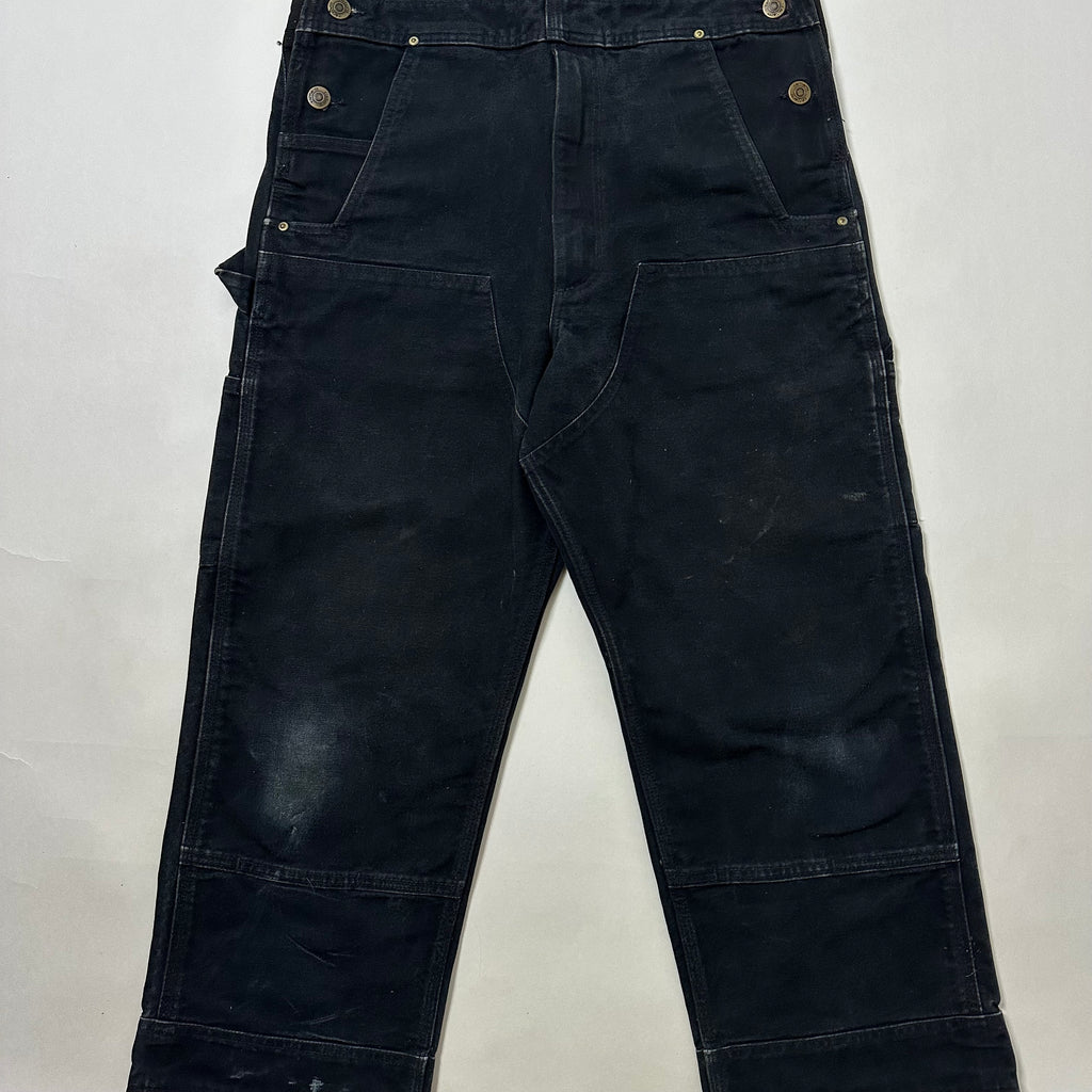 Carhartt Duck Bib Overalls Double Knee Black (Size 32-34)