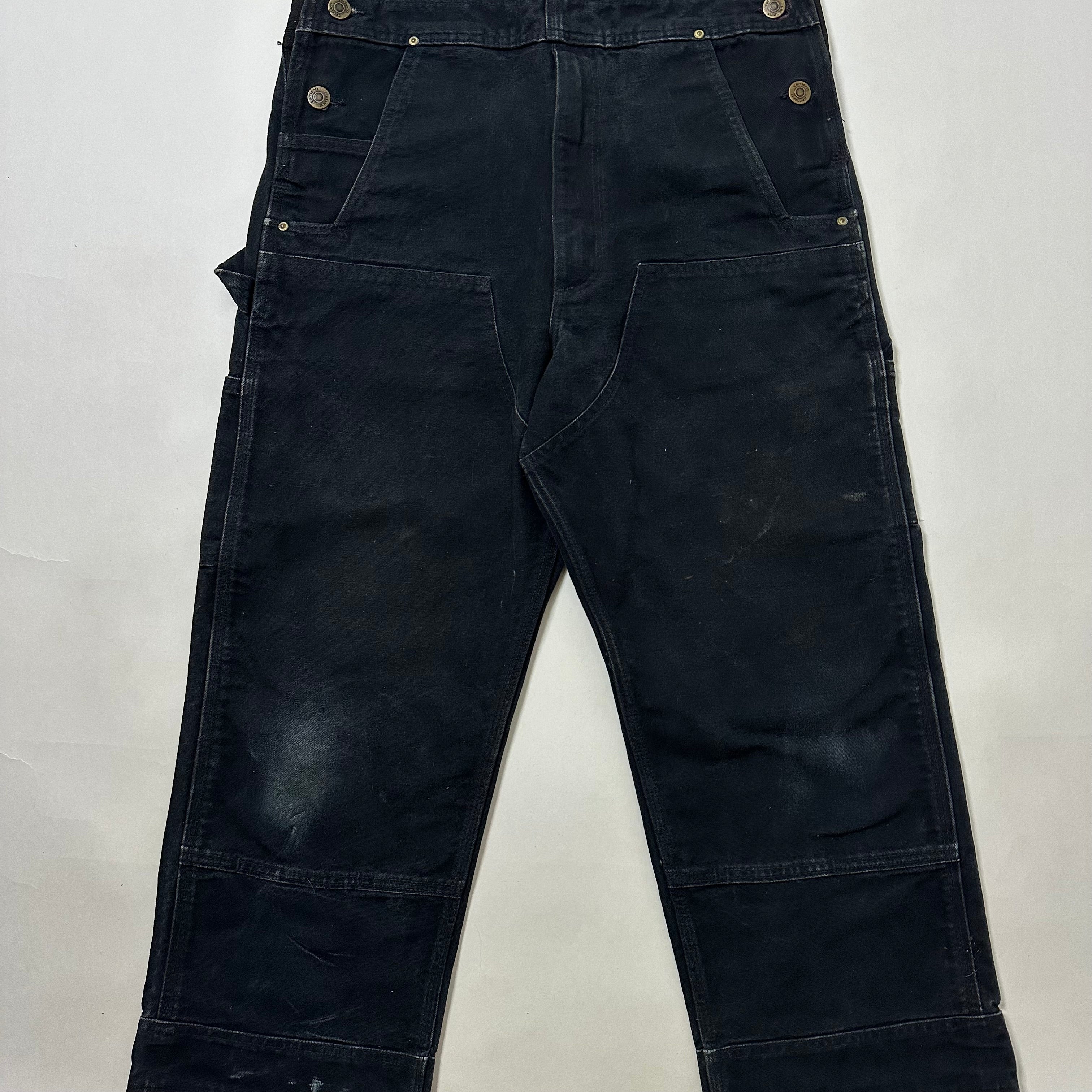 Carhartt Duck Bib Overalls Double Knee Black (Size 32-34)