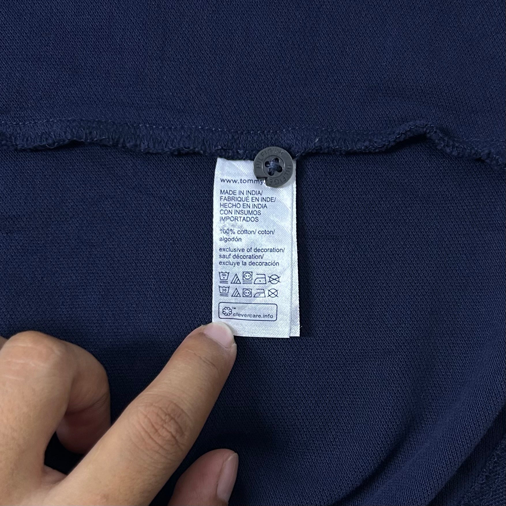 Tommy Hilfiger Polo T-shirt Custom Fit in Navy Blue (Size 2XL)