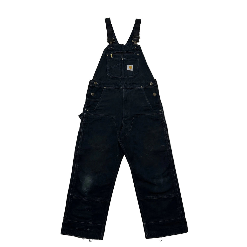 Carhartt Duck Bib Overalls Double Knee Black (Size 32-34)
