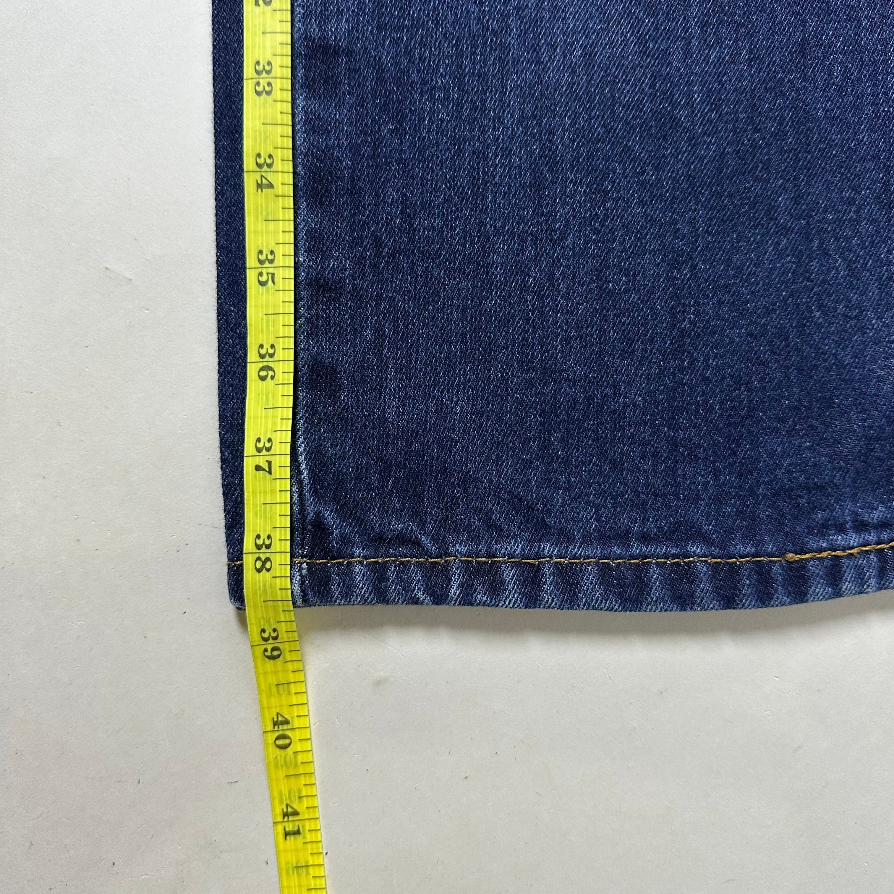 Levi’s 505 Regular Straight Fit Jeans in Dark Stonewash Blue Denim (Size 34)