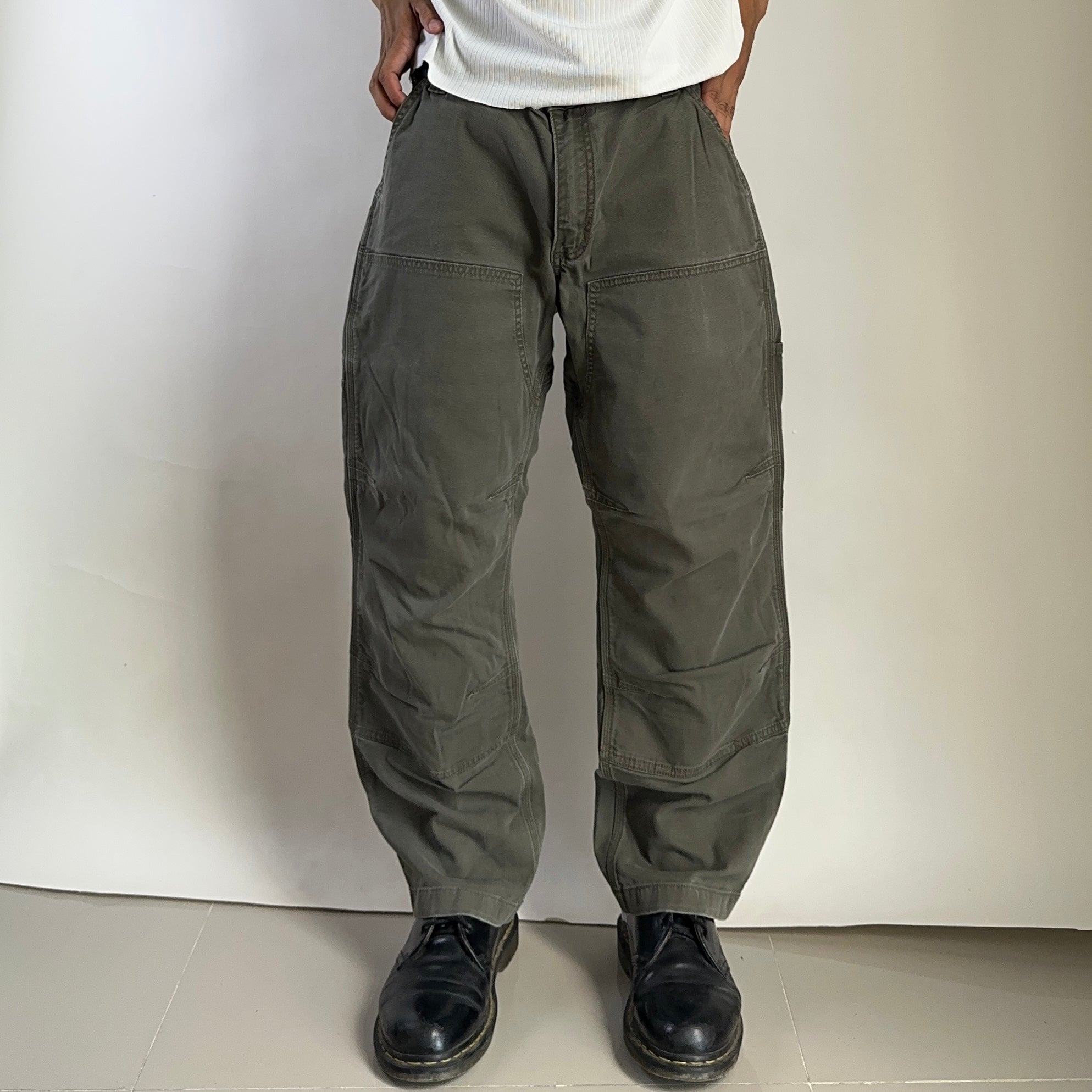 Carhartt Double-Knee Relaxed Fit Pants Moss Green Size 35
