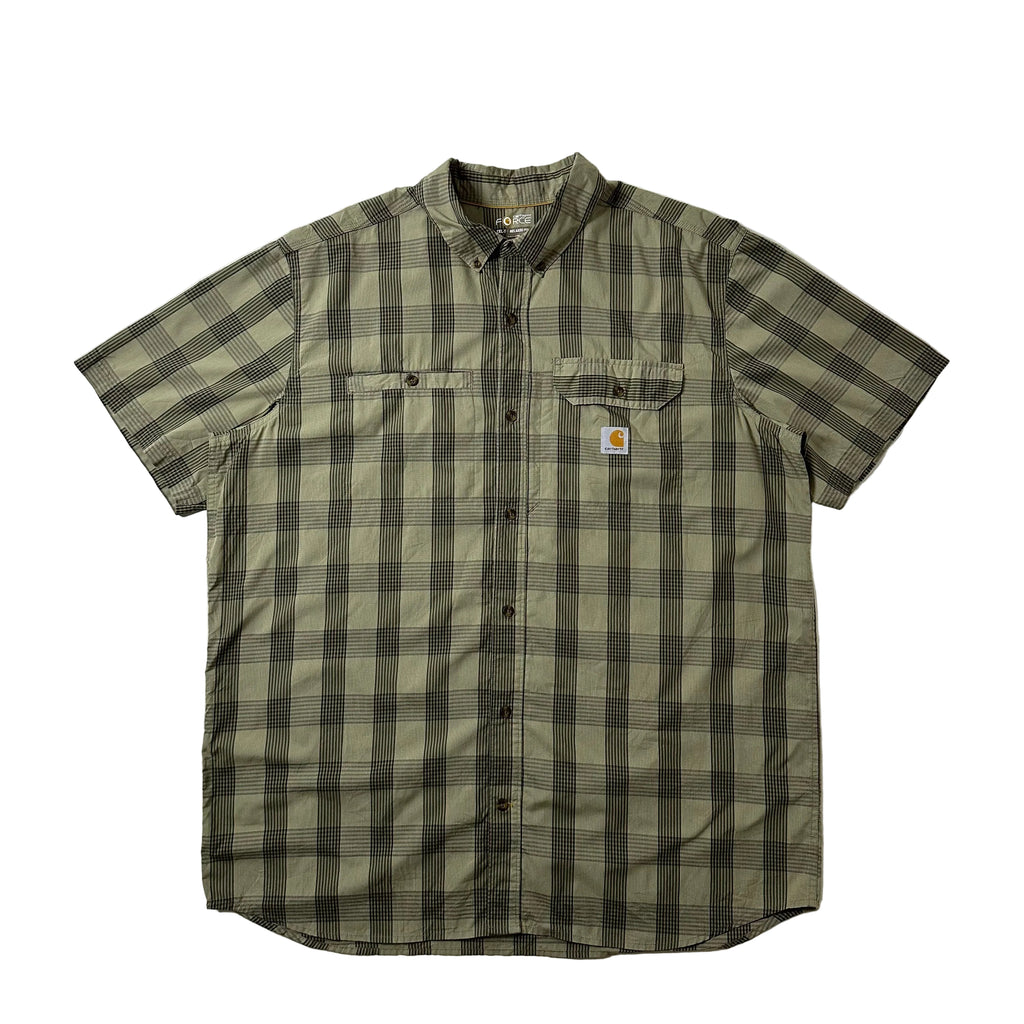 Carhartt Force Plaid Button-up Short Sleeve Shirt (Size 2XL)