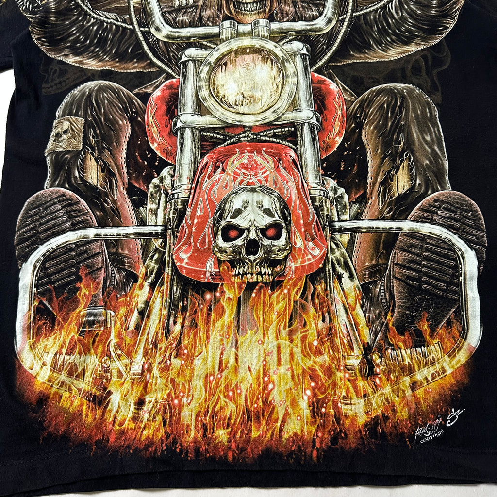 Rock Chang High Definition T-Shirt Glow in the Dark Skull Rider (Size Medium) — SOLD