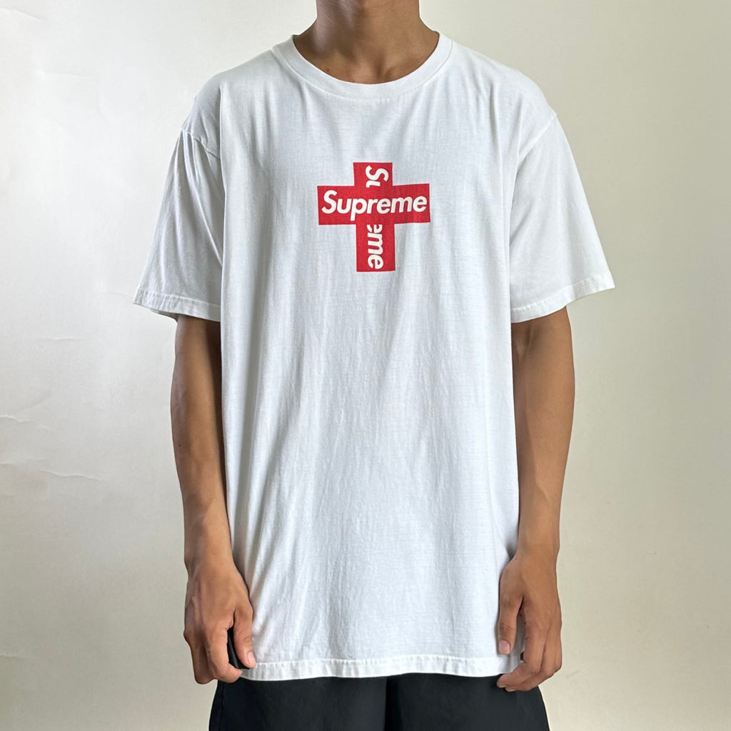 Supreme Cross Box Logo T-Shirt in White (Size XL)