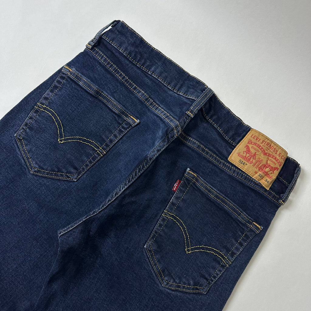 Levi’s 514 Straight Fit Jeans in Dark Blue Stretch Denim (Size 29-32)