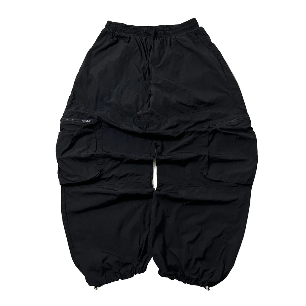 FASHION NOVA Parachute Cargo Baggy Pants in Black (Size 30-38)