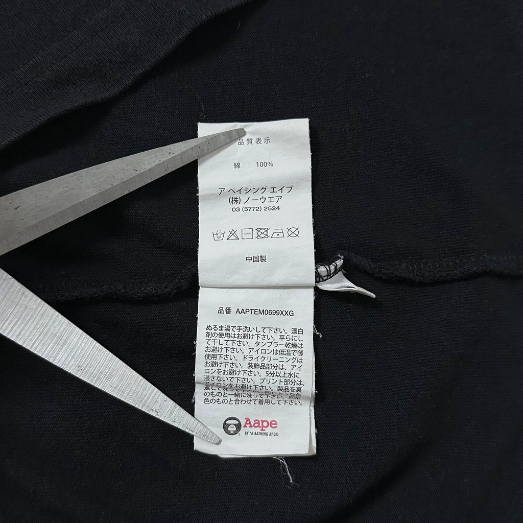 AAPE by A Bathing Ape Big Logo T-shirt in Black Size Small (Fits Medium)