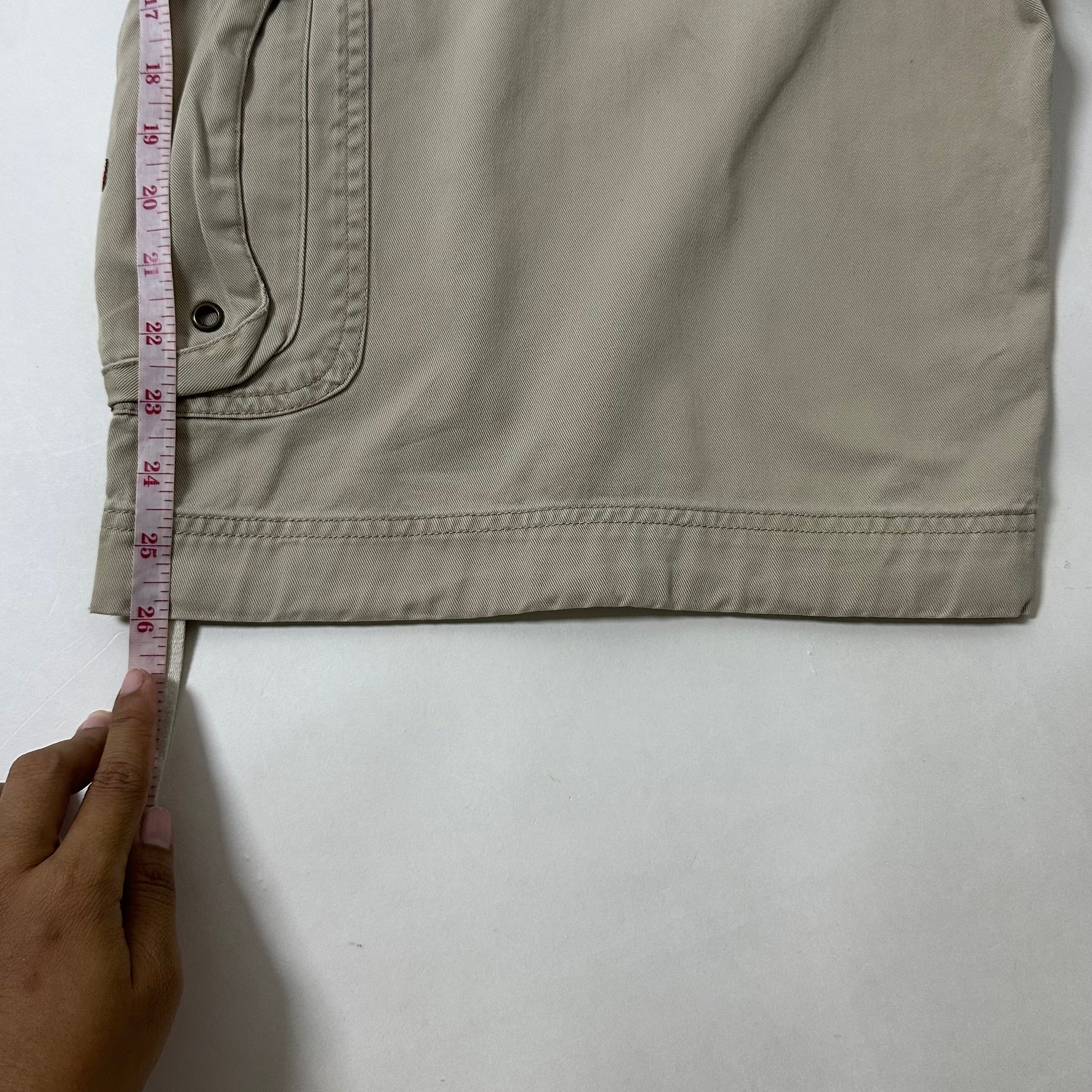 U.S Expedition Y2k Baggy Long Cargo Shorts Beige Size 36