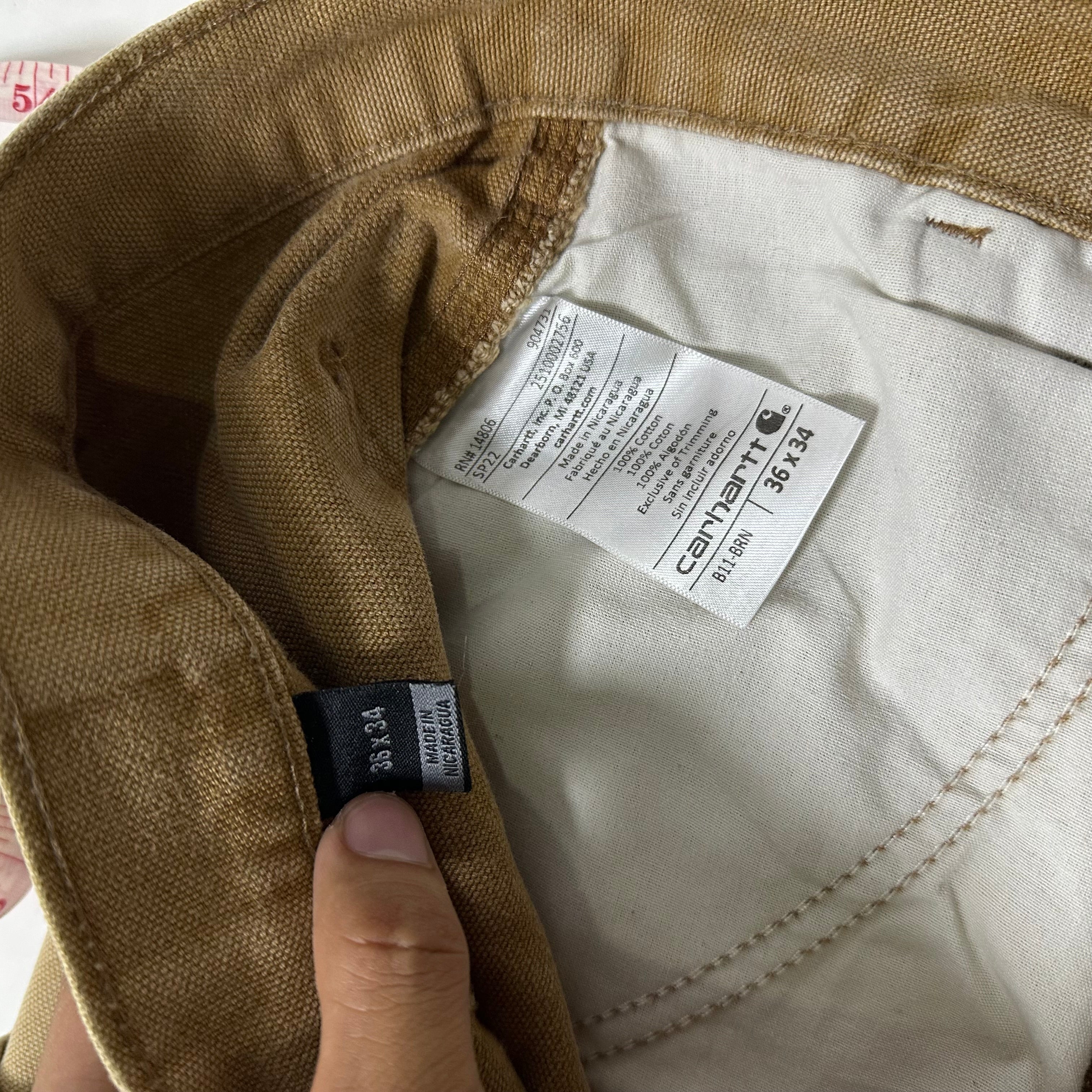 Carhartt B11-BRN Carpenter Pants Brown Size 36 — SOLD