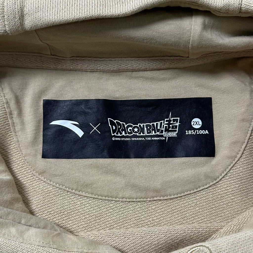 Anta x DragonBall “Master Buten” Hoodie Jacket in Beige Size 2XL (Best Fit XL)