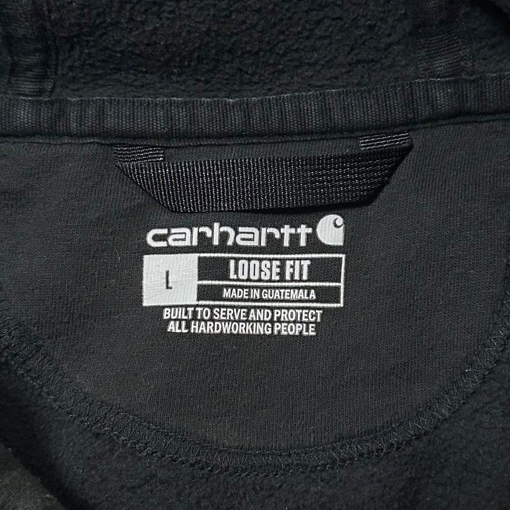 Carhartt Script Hoodie Jacket with Multiple stains in Black (Size Large)