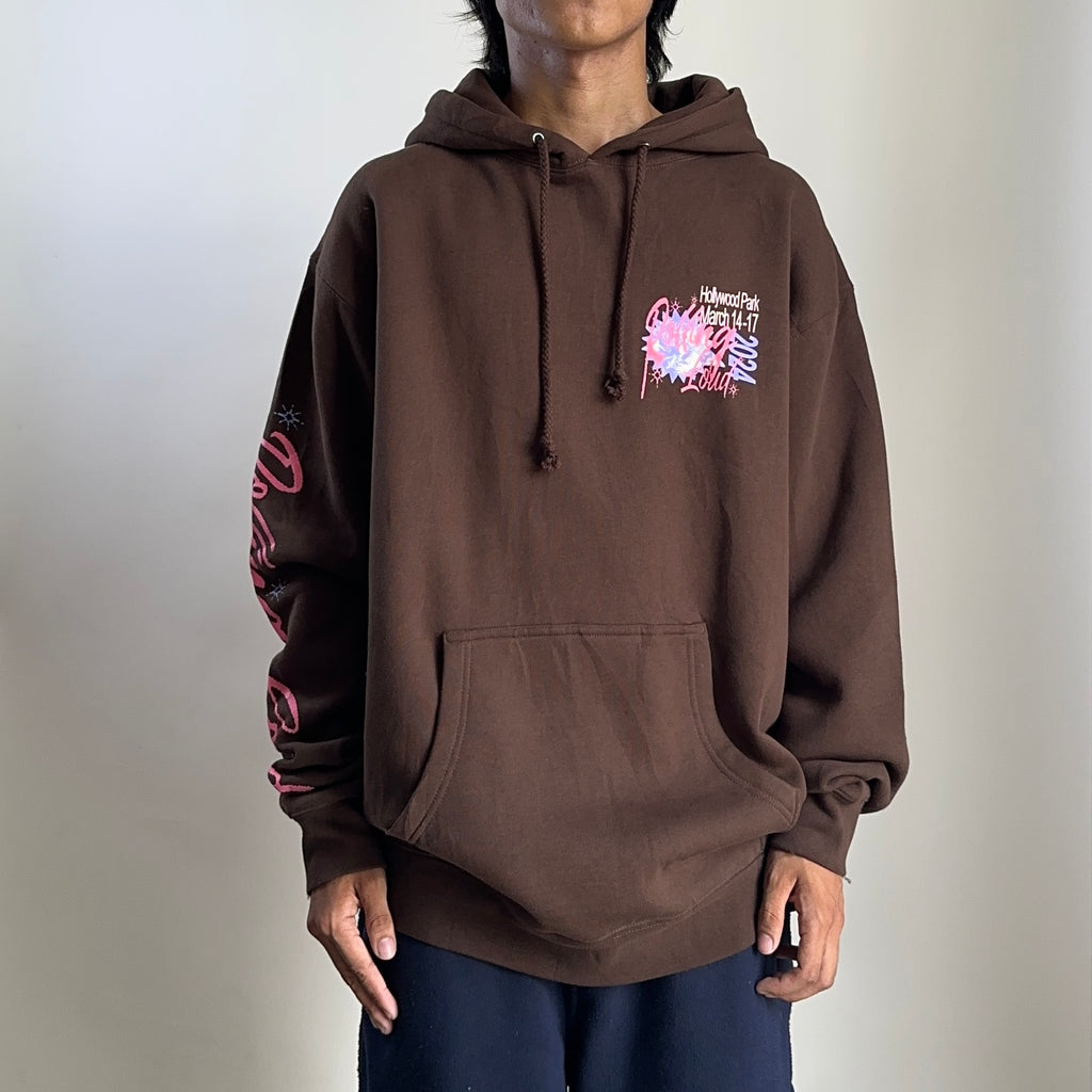 Rolling Loud 2024 Bulletin Line Up Hoodie Jacket Choco Brown Large